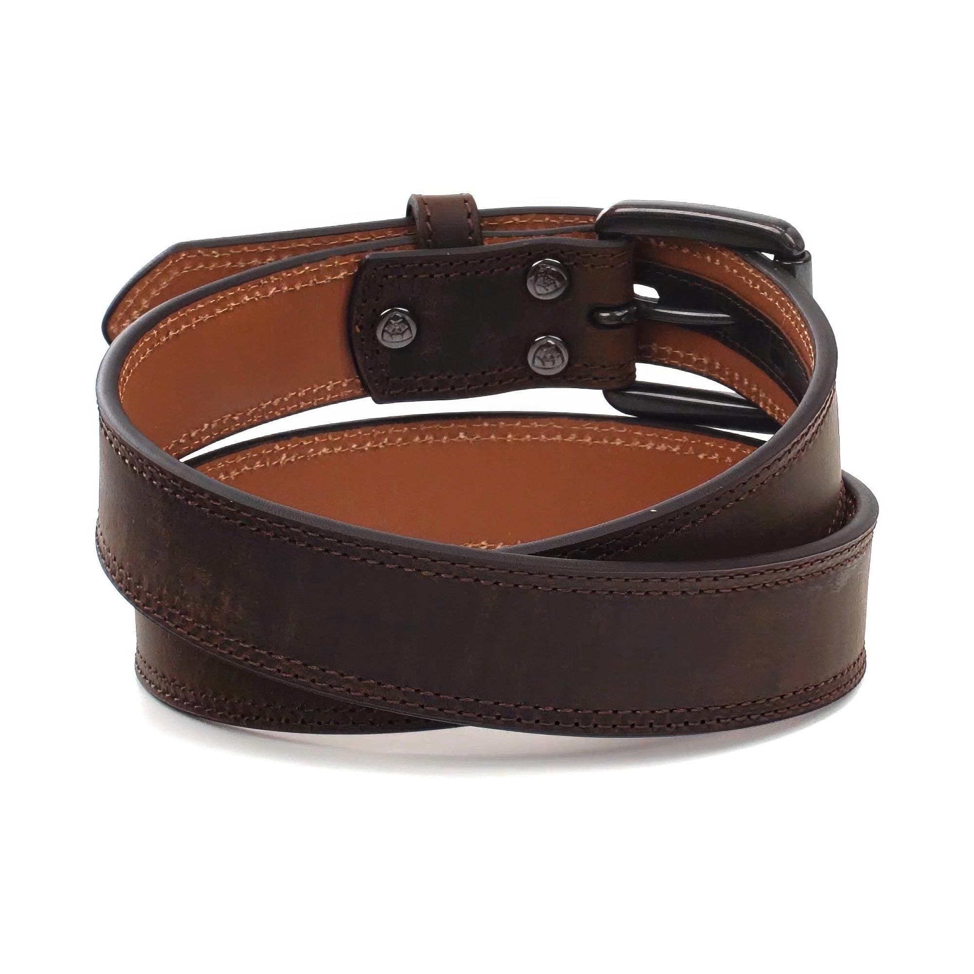 ARIAT Men's Genuine Leather Roller Belt - Adjustable Western Style Belt for Cowboy Boots & Jeans | Perfect for Rodeo, Ranch Work & Casual Wear