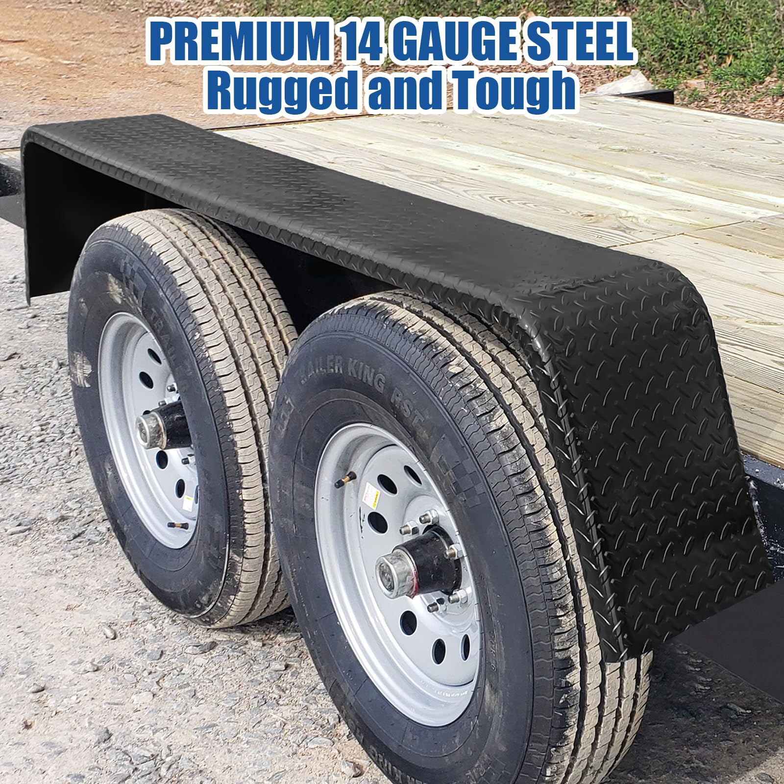 GARVEE 2-Pack Heavy Duty Steel Fender for 13-15 Inch Trailer Wheels - Durable Rust-Proof Protection for Boat, Utility & Cargo Trailers (Perfect for Towing & Off-Road Use)