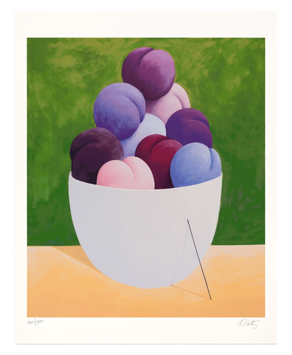 Nicolas Party Purple Peaches Art Print - Vibrant Contemporary Wall Decor for Home, Office & Gallery | Perfect for Living Room, Bedroom & Art Collections