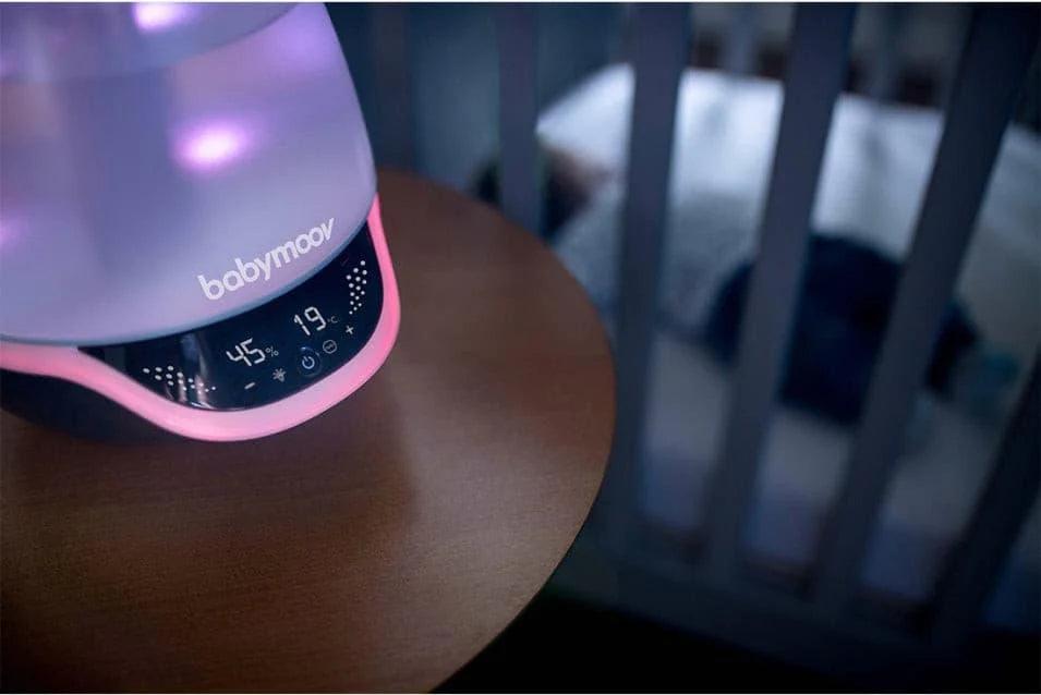 Babymoov 3-in-1 Digital Baby Hygrometer & Humidifier - Accurate Room Temperature and Humidity Monitor with Night Light for Nursery, Bedroom, and Kids Room