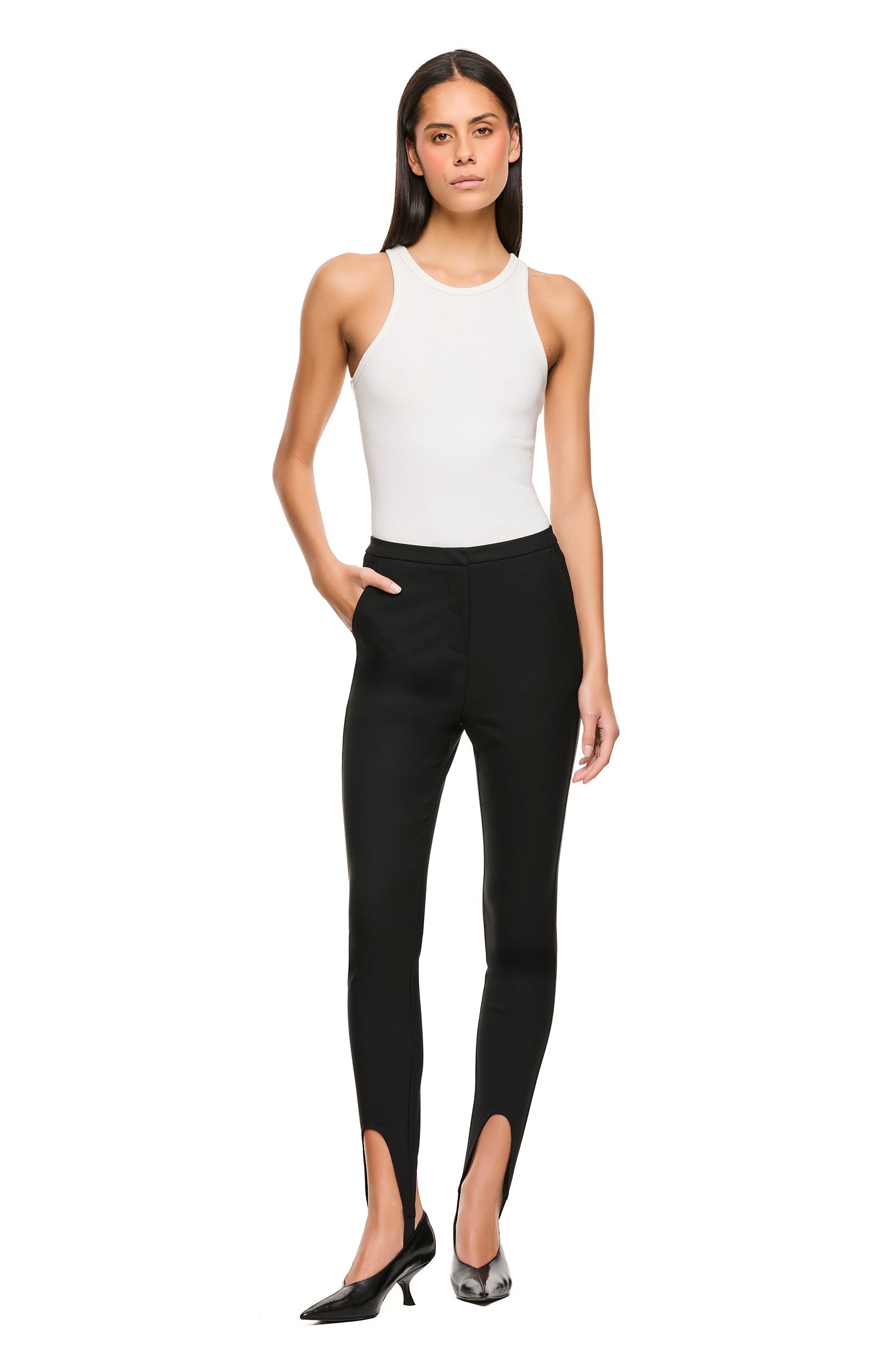 Alexis Black Stirrup Pants - Women's High Waisted Stretch Riding Pants for Equestrian, Yoga & Casual Wear