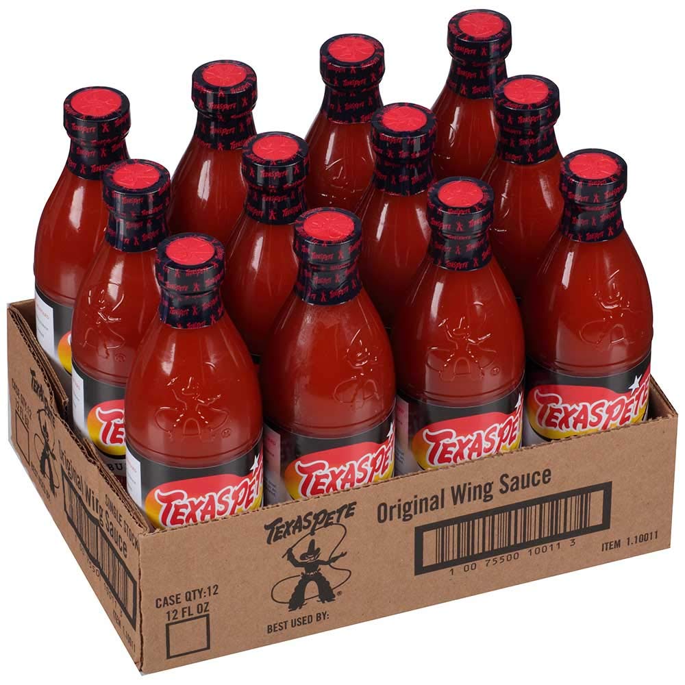 Texas Pete Buffalo Chicken Wing Sauce - 12 fl oz (Pack of 12) | Spicy Hot Sauce for Wings, Pizza, Dips & More | Perfect for Game Day, Parties & BBQ