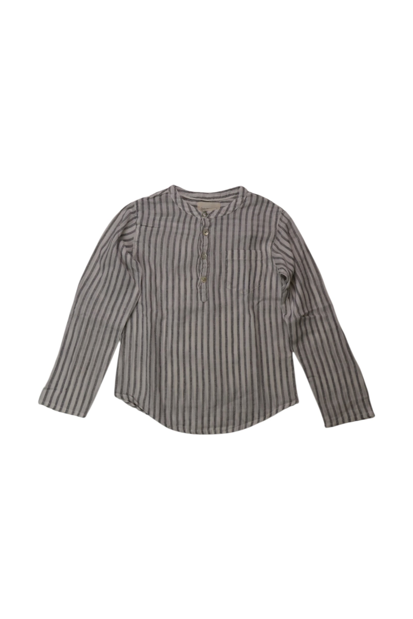 Arsène Et Les Pipelettes Striped Long Sleeve Shirt for Boys 5T - Comfortable Cotton Top for School, Playdates & Everyday Wear