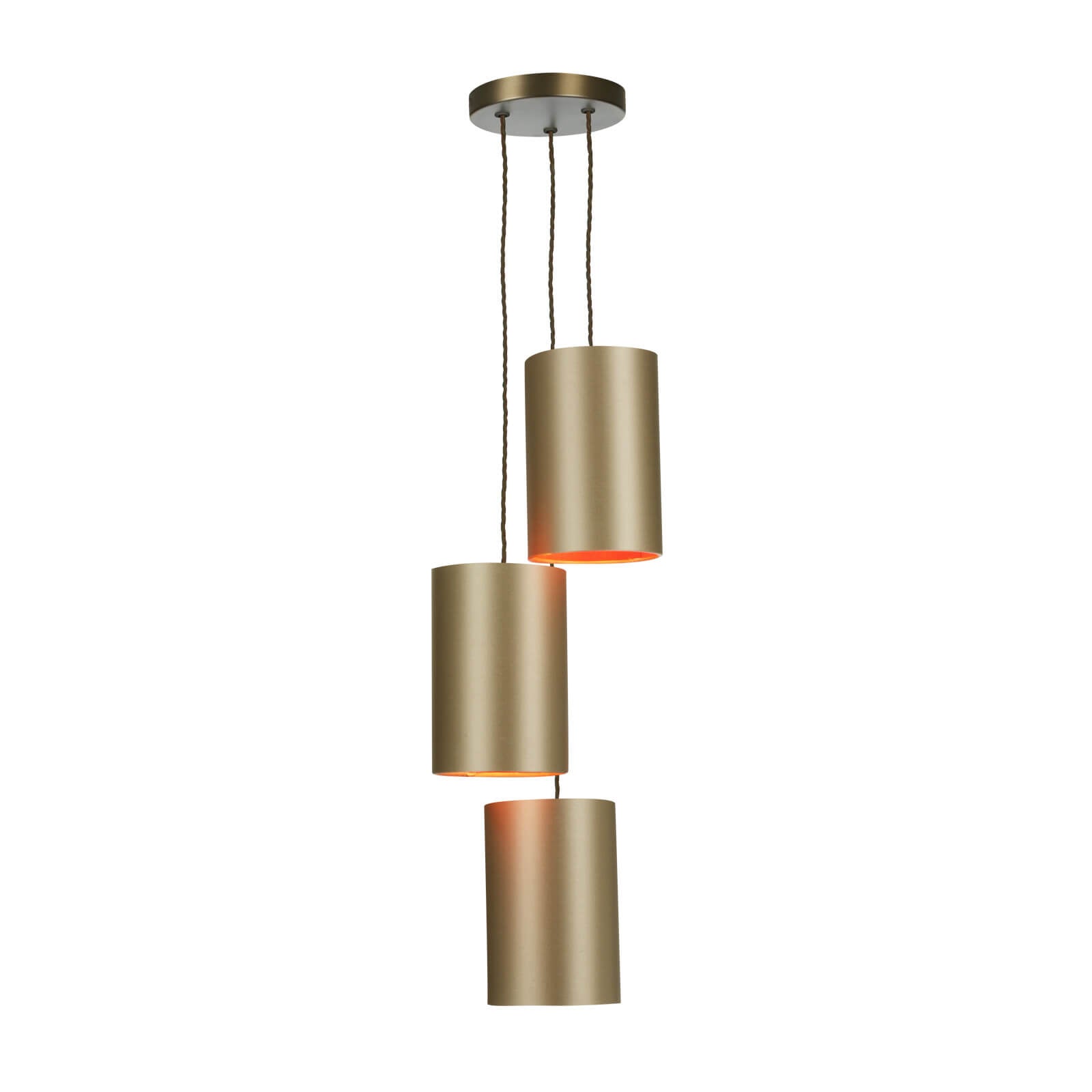 Acton 3-Light Pendant Lighting Fixture in Antique Brass/Satin Chrome with E27 Socket - Perfect for Dining Room, Kitchen Island, or Entryway Lighting