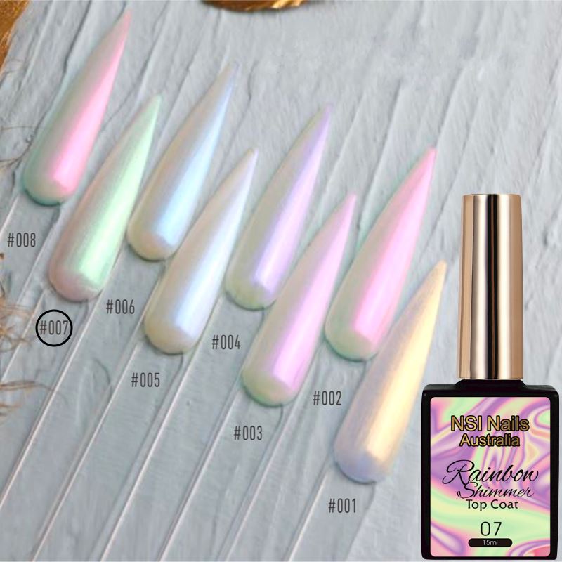 Rainbow Shimmer Gel Nail Polish Top Coat - Long Lasting High Gloss UV LED Soak Off Manicure - Perfect for Nail Art, Salon & Home Use