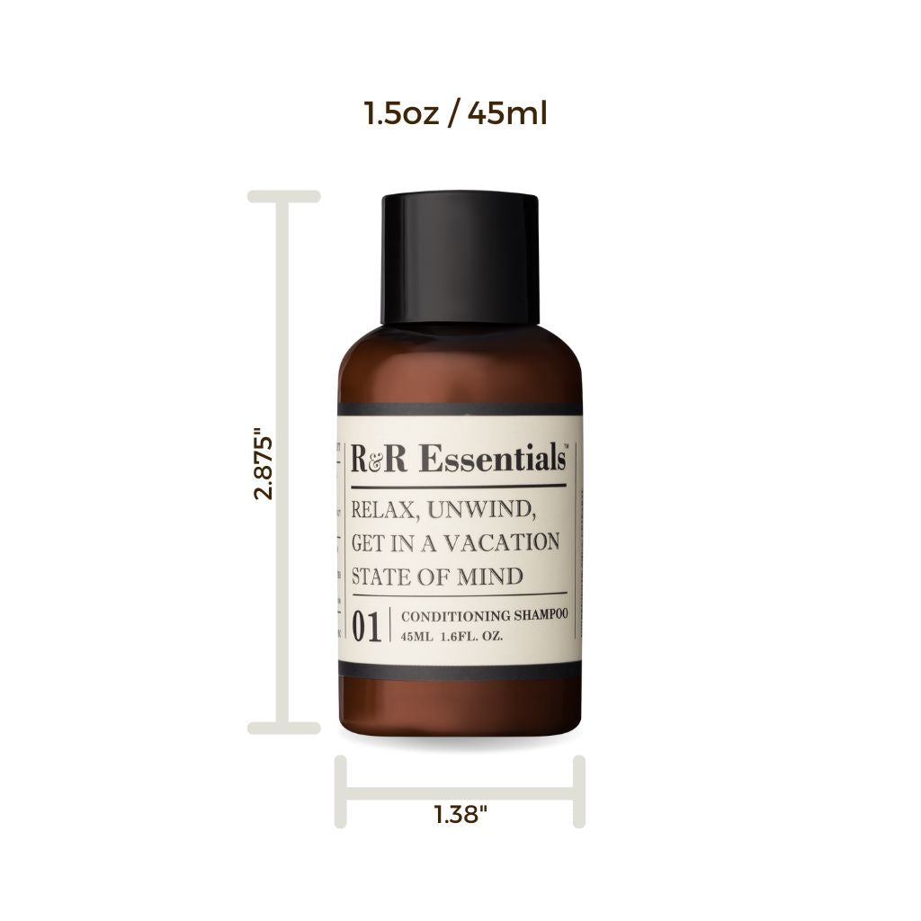 R&R Essentials 2-in-1 Conditioning Shampoo for Men & Women - 45ml Travel Size - Hydrating & Nourishing Hair Care - Perfect for Gym, Travel & Daily Use