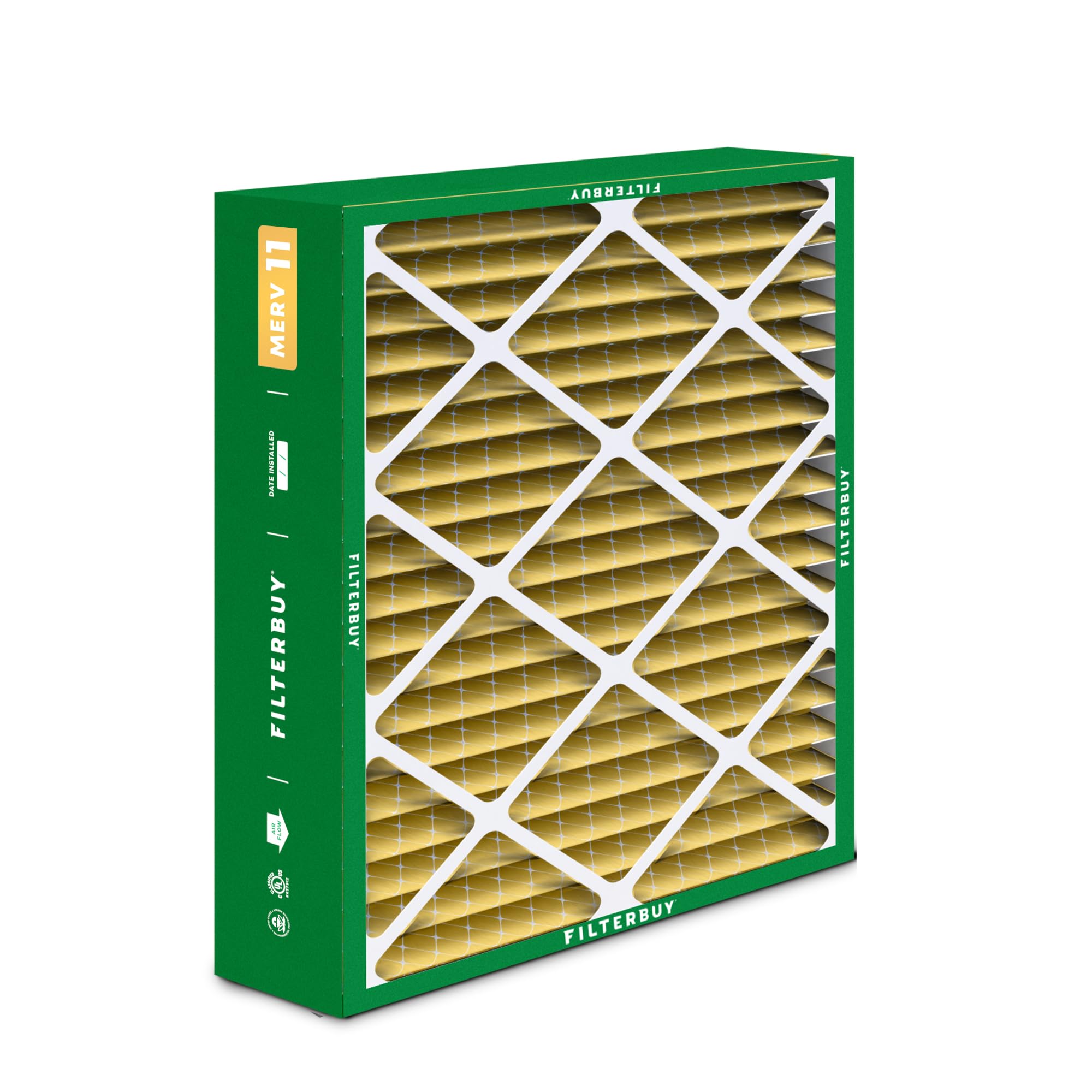 Filterbuy 20x23x5 MERV 11 Air Filter 4-Pack - Premium Pleated HVAC Furnace Filters for Bryant, Carrier, BDP, Day & Night, Payne (19.81x22.56x4.25 Inches) - Allergen Defense for Home & Office AC Systems