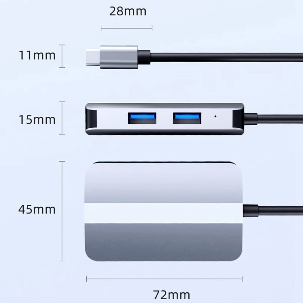 ROTEMADEGG USB C Hub 6-in-1 Adapter with USB 3.0/2.0 Ports, RJ45 Ethernet, TF Card Reader for MacBook Pro/Air, Dell, HP Laptops - Perfect for Home Office, Remote Work & Travel