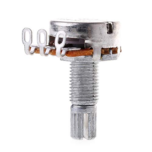 Premium A10K 18mm Splined Shaft Potentiometer for Electric Guitar & Bass - Volume & Tone Control Knob Replacement - Ideal for DIY Guitar Repair, Amp Mods & Effects Pedals