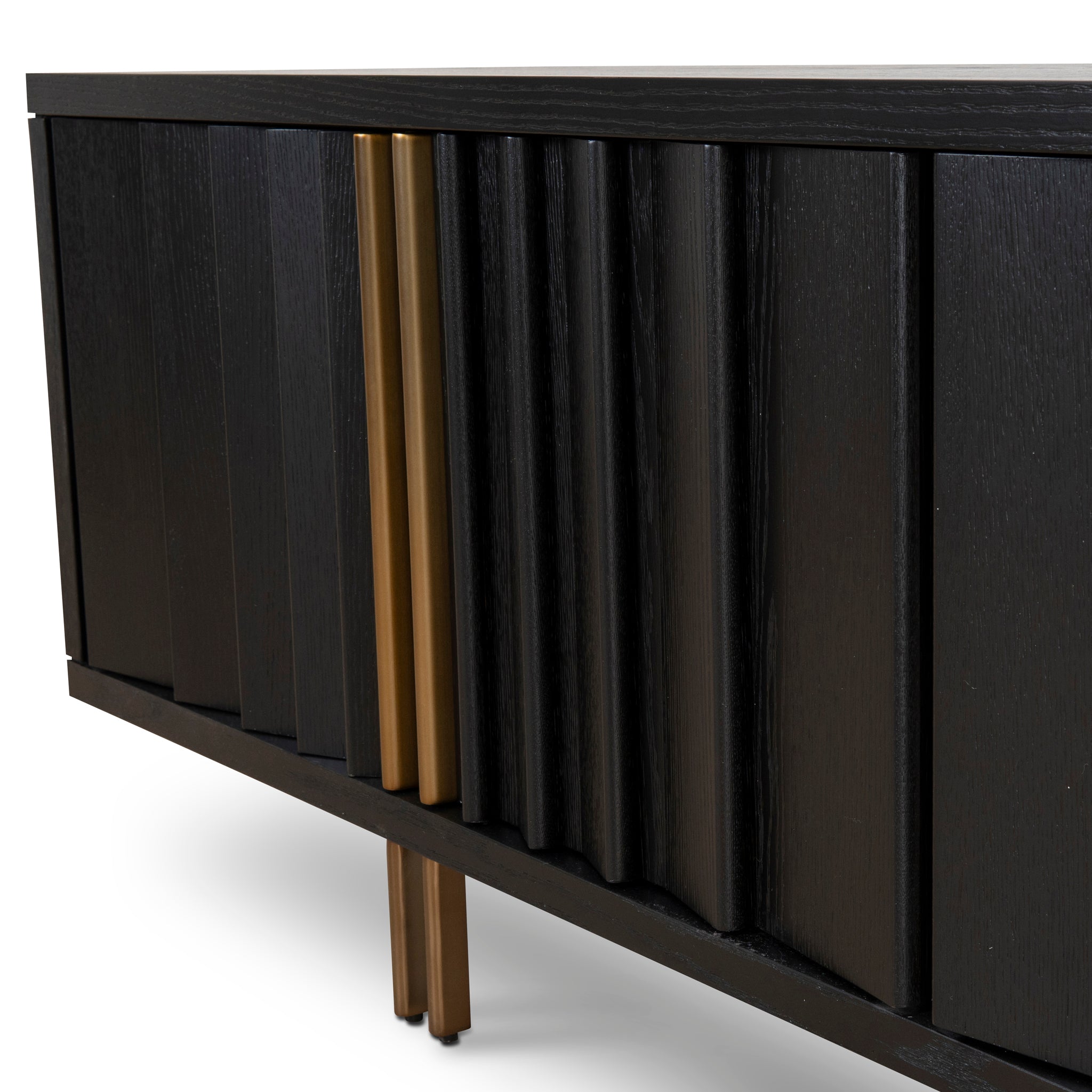 2M TV Stand with Storage - Textured Espresso Black Finish - Perfect for Living Room, Bedroom & Home Theater Setup
