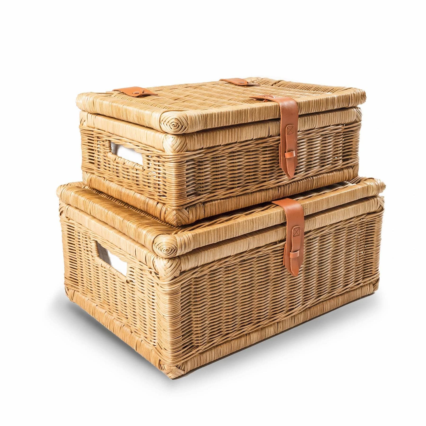 Large Woven Storage Basket with Lid - 20