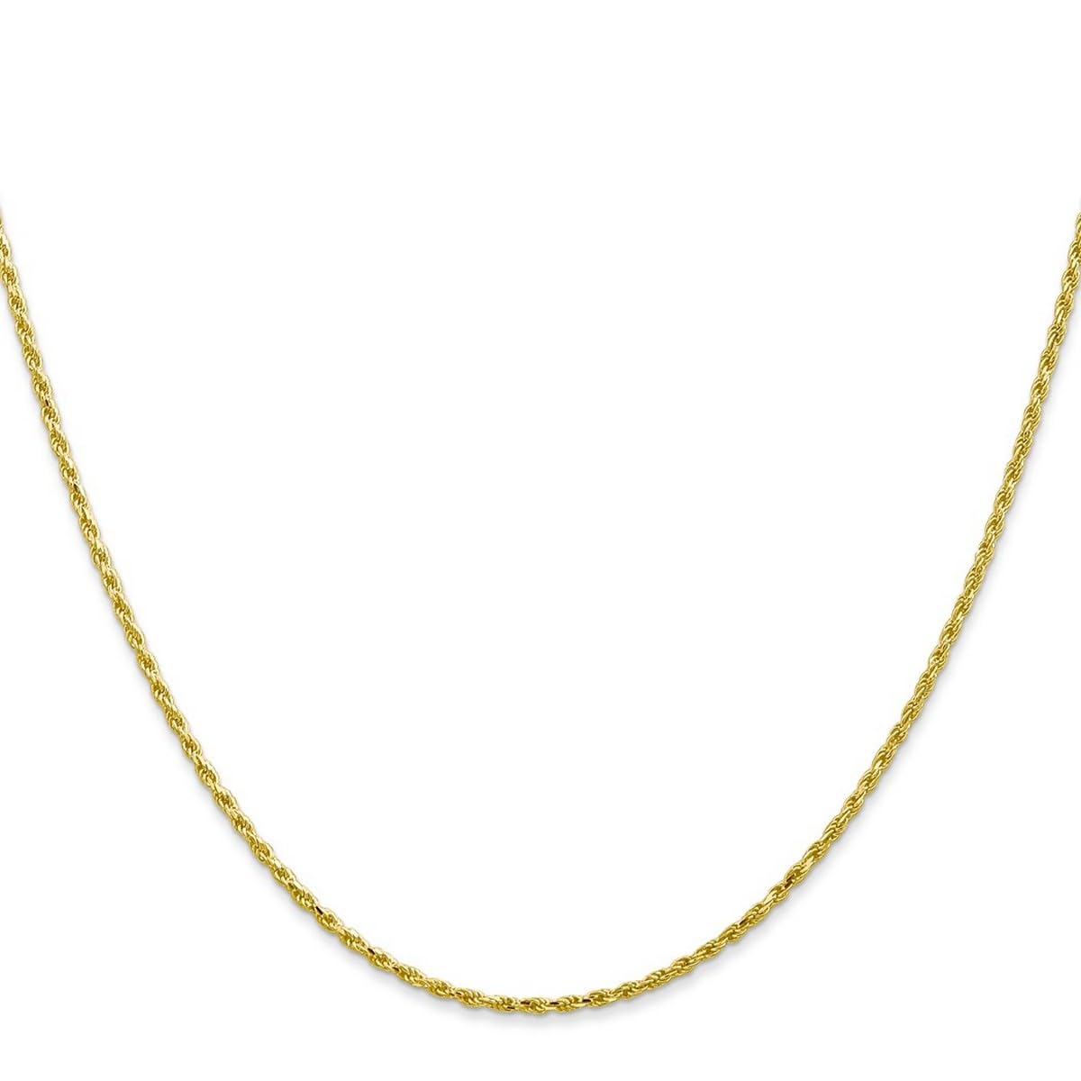 10k Yellow Gold Solid 1.5mm Sparkle Cut Rope Chain Anklet - 9 Inch Lobster Claw Bracelet for Women & Men | Elegant Ankle Jewelry for Parties, Weddings & Everyday Wear