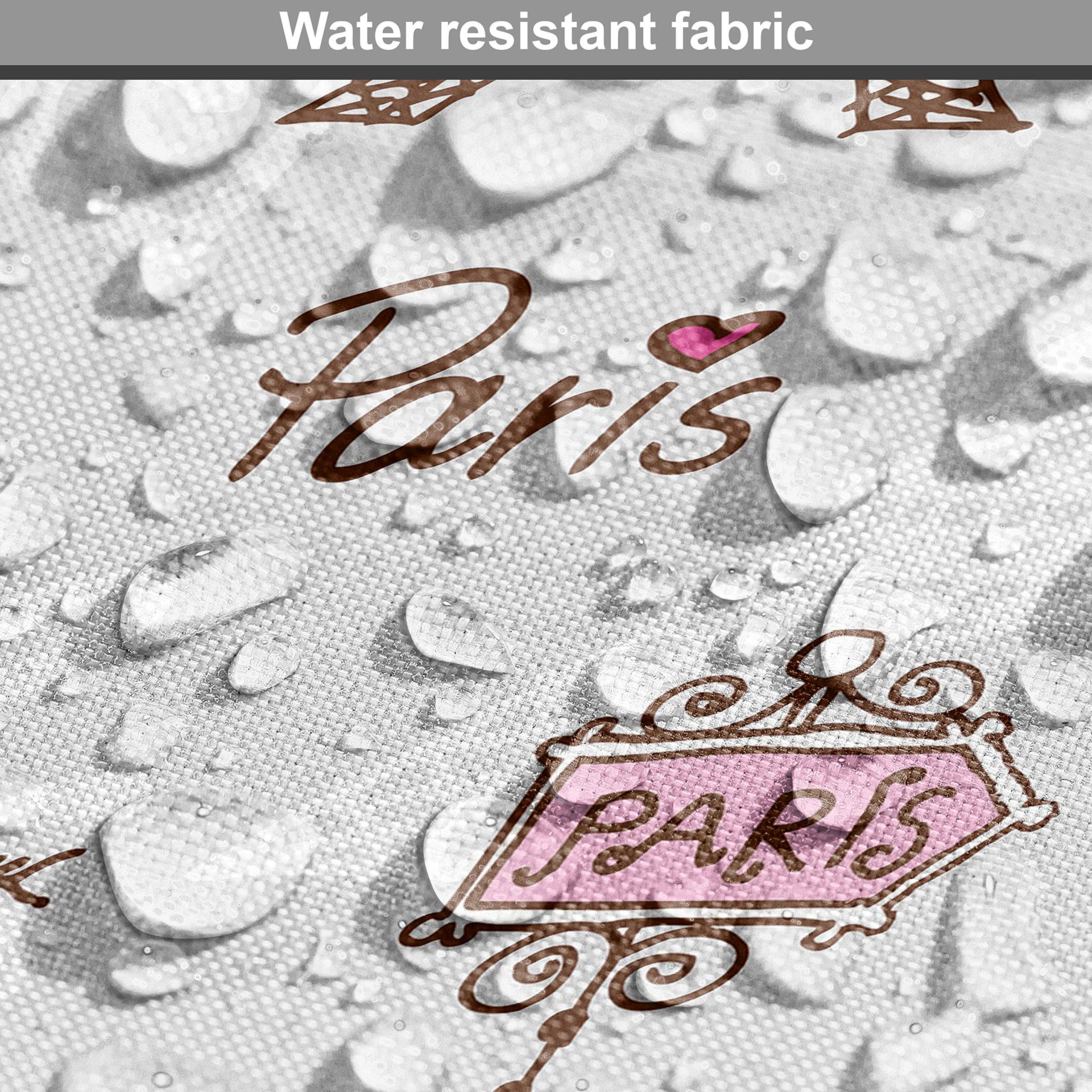 Ambesonne Paris Fabric by The Yard - Romantic Eiffel Tower Heart Print Decorative Upholstery Fabric for Sofa, Curtains & Home Decor (5 Yards, Redwood Pearl) | Perfect for DIY Projects, Throw Pillows & French-Inspired Interior Design