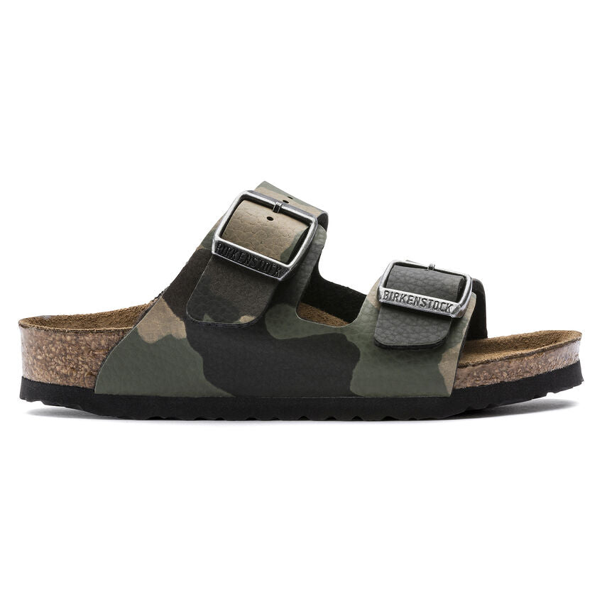 Birkenstock Arizona Kids Sandals - Birko-Flor Camo Desert Soil Khaki | Comfortable & Durable Footwear for Boys & Girls | Perfect for Summer, Beach & Outdoor Activities
