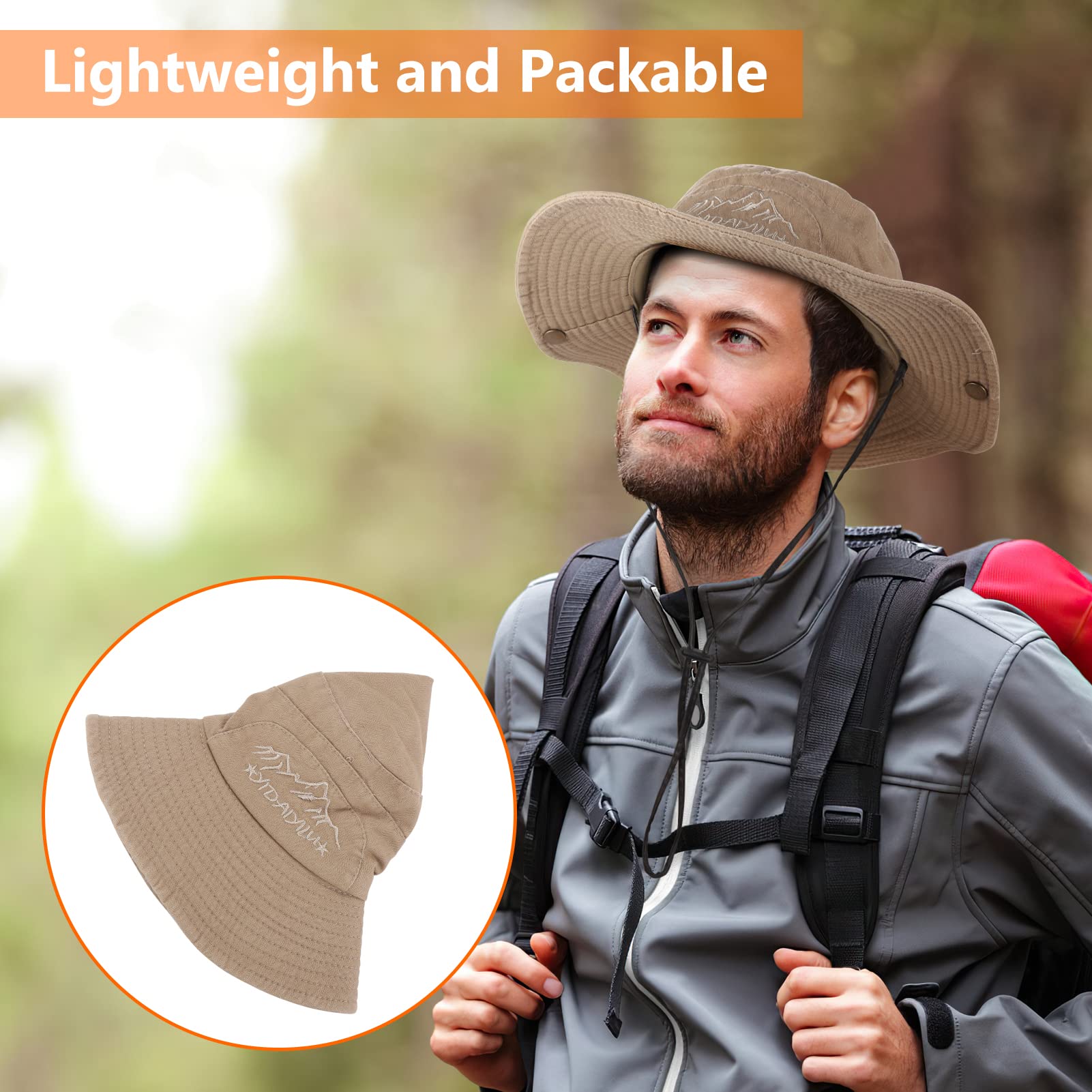 UPF 50+ Sun Hat for Men & Women - Wide Brim Bucket Fishing Hat with Neck Flap, Safari Boonie Hat for Outdoor Activities, Beach, Hiking, and Travel