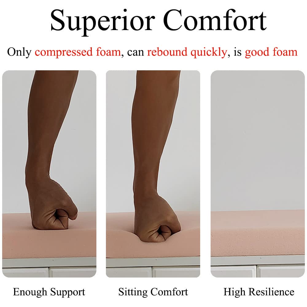 Non-Slip Bench Cushion for Kitchen, Dining Chairs & Bay Window Seats - 59