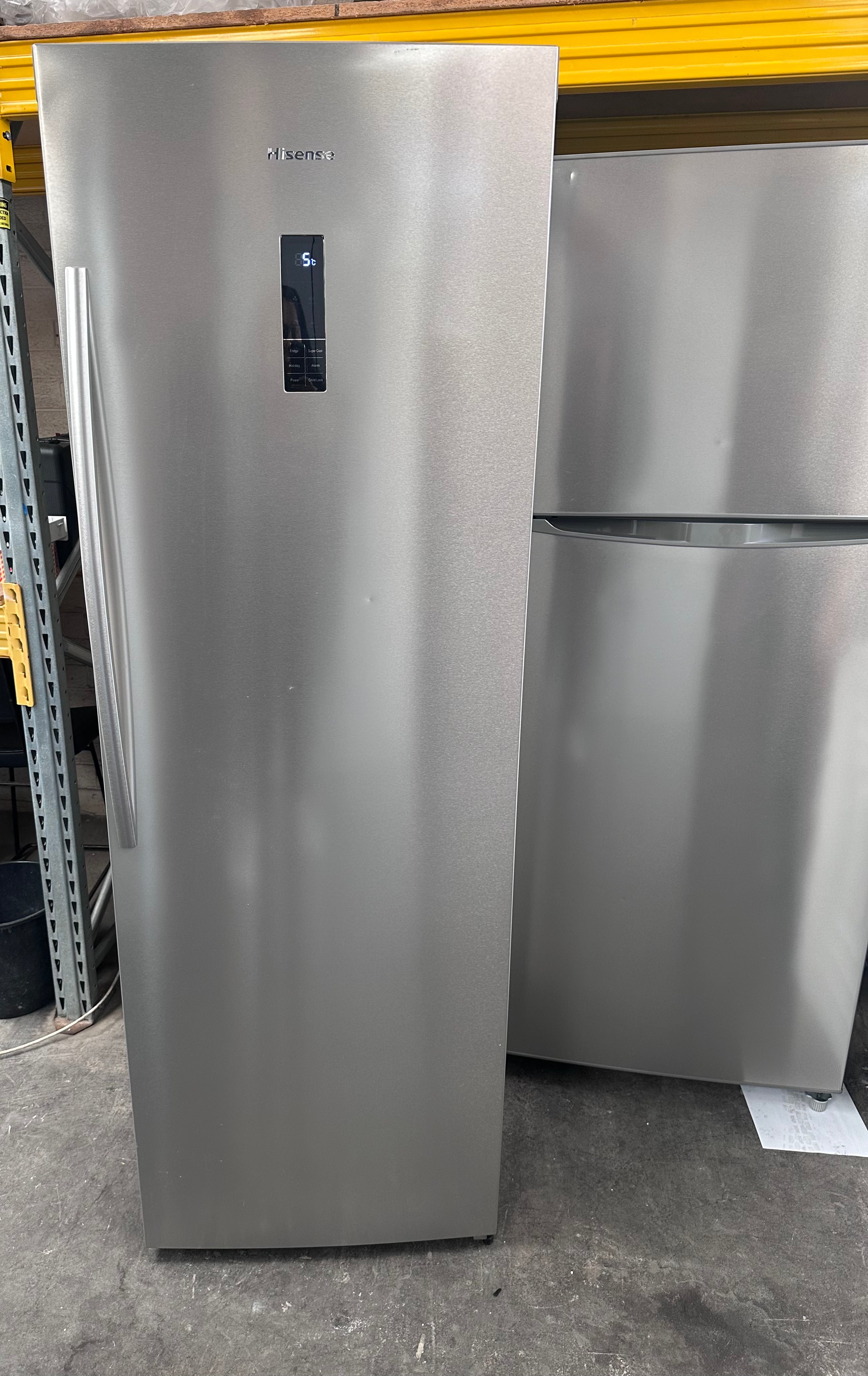 Hisense 355L Stainless Steel Upright Refrigerator - Energy Efficient, Quiet Operation [Certified Refurbished] - Perfect for Home, Office, Dorm or Garage Use