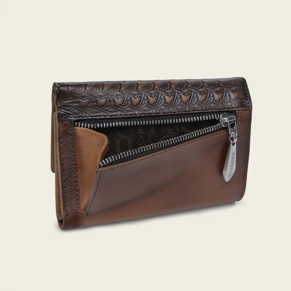 BD252RS Genuine Leather Women's Casual Fashion Bifold Wallet Clutch - Brown RFID Blocking Slim Wallet for Everyday Use & Travel