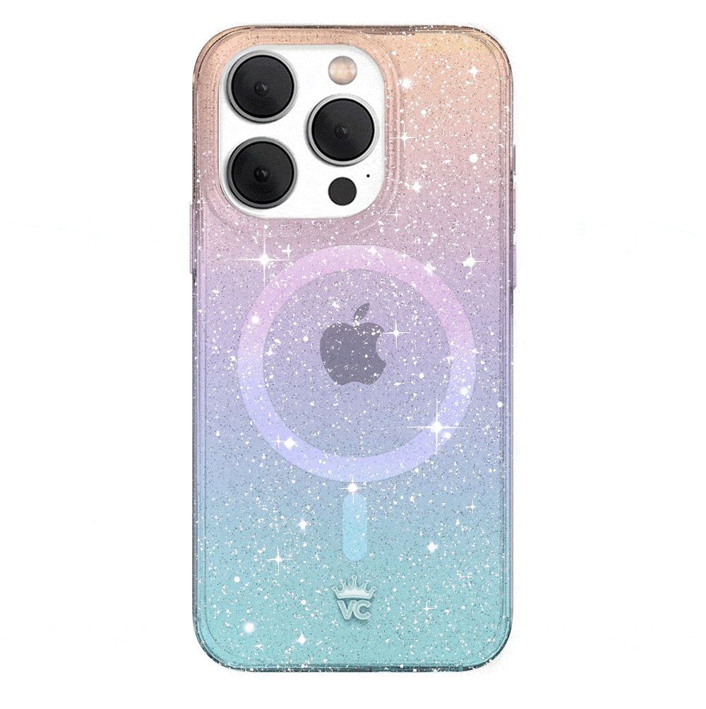 Ombre Stardust Glitter iPhone Case - Sparkling Protective Cover for iPhone 13/14/15 - Trendy Fashion Accessory for Women & Girls - Perfect for Parties, Daily Use & Gift Giving