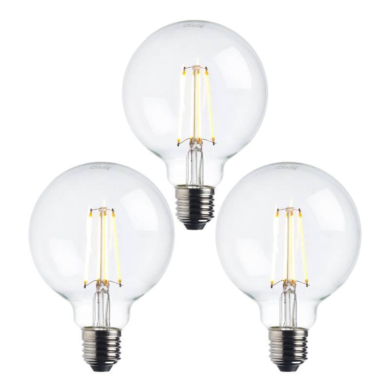 3 Pack E27 Warm White LED Filament Bulbs - Dimmable 7W Equivalent to 60W - Vintage Edison Style Lighting for Bedroom, Living Room & Restaurant Decor