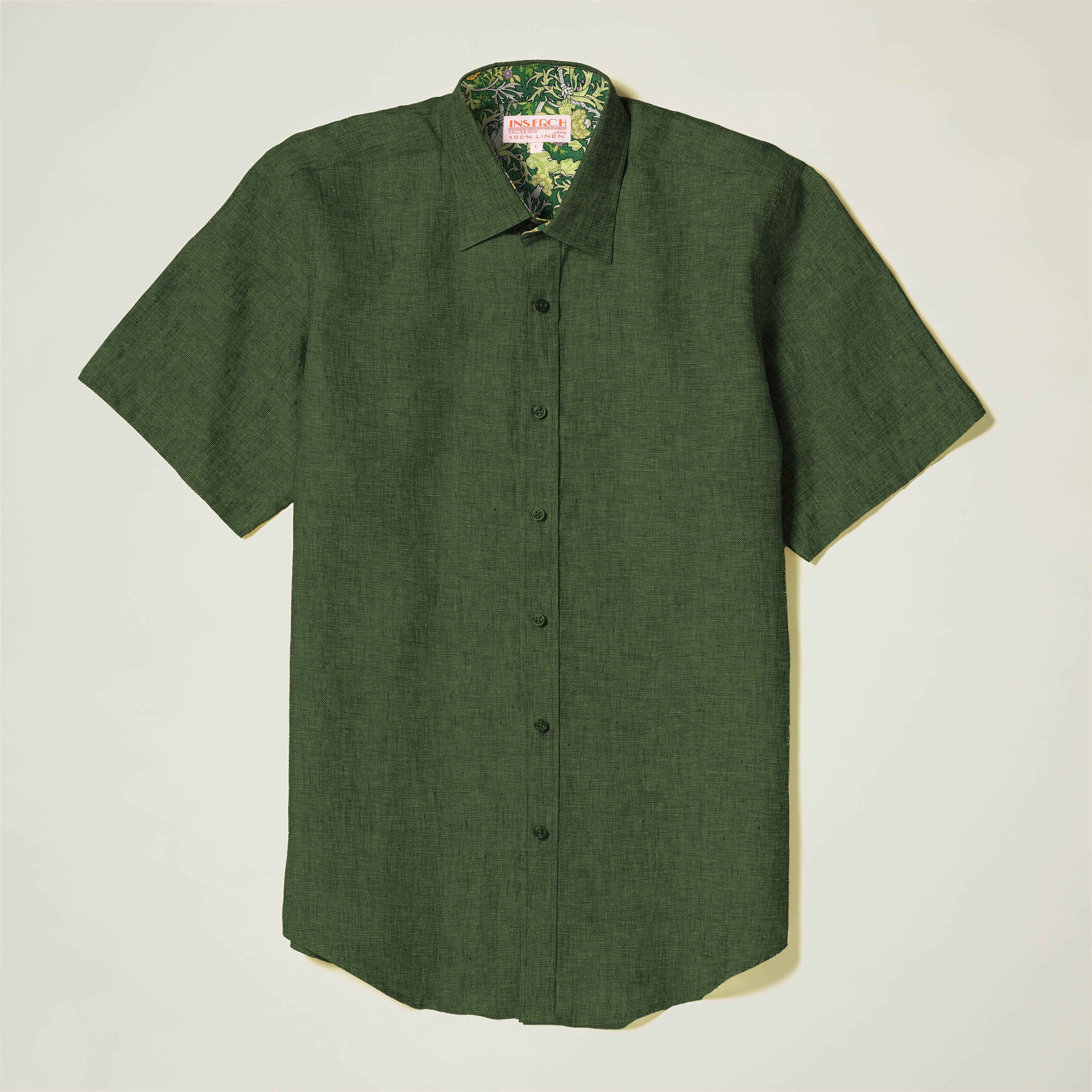 Premium 100% Linen Men's Short Sleeve Shirt - Breathable & Comfortable Summer Casual Wear for Outdoor Activities & Travel