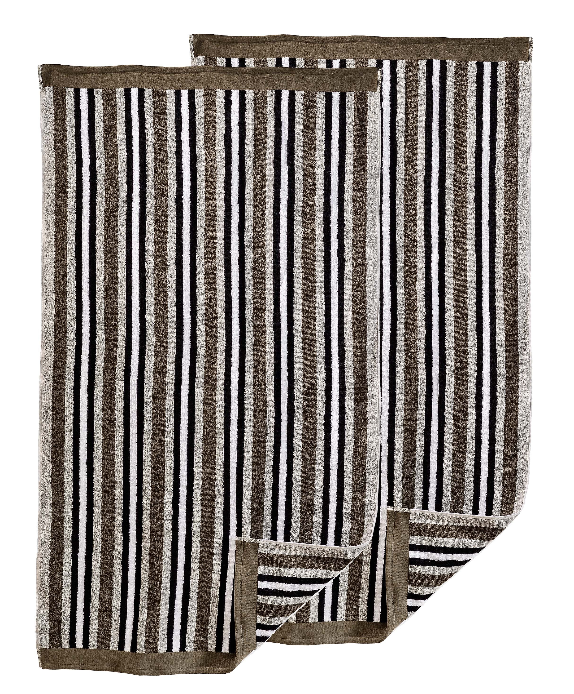 Premium 100% Cotton Striped 2-Piece Bath Sheet Set - Super Soft & Absorbent Luxury Towels for Spa, Bathroom & Beach Use