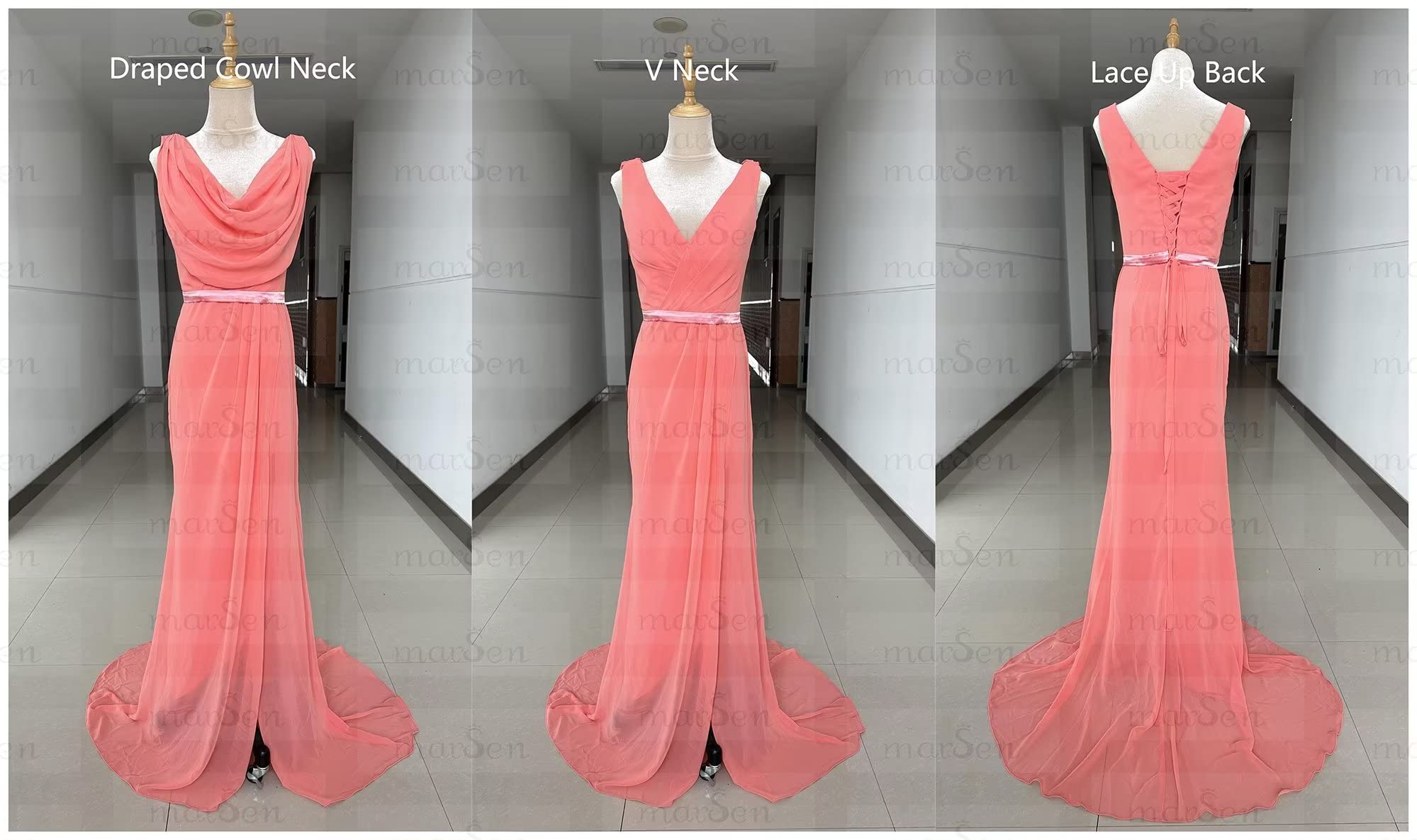 Elegant Lavender V-Neck Chiffon Bridesmaid Dress with Thigh Slit - Formal Evening Gown for Weddings, Prom & Special Occasions - Size 4 | Perfect for Wedding Parties, Cocktail Events & Formal Dinners