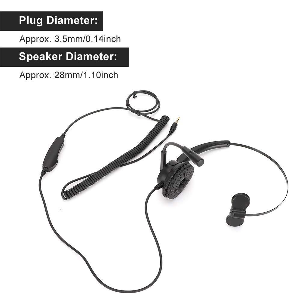 LIYJTK H500 Headband Headset with 3.5mm Plug - Comfortable Telephone Headphones for Call Center, Office Communication & Computer Use - Perfect for Customer Service, Telemarketing & Remote Work