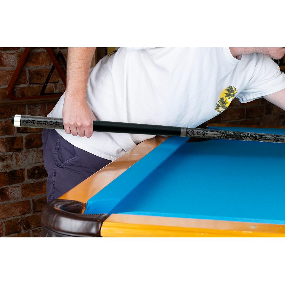 VOODOO Billiards Pool Cue Stick - 20oz Grey Cemetery Design - Professional Billiard Accessory for Home Game Rooms & Bars
