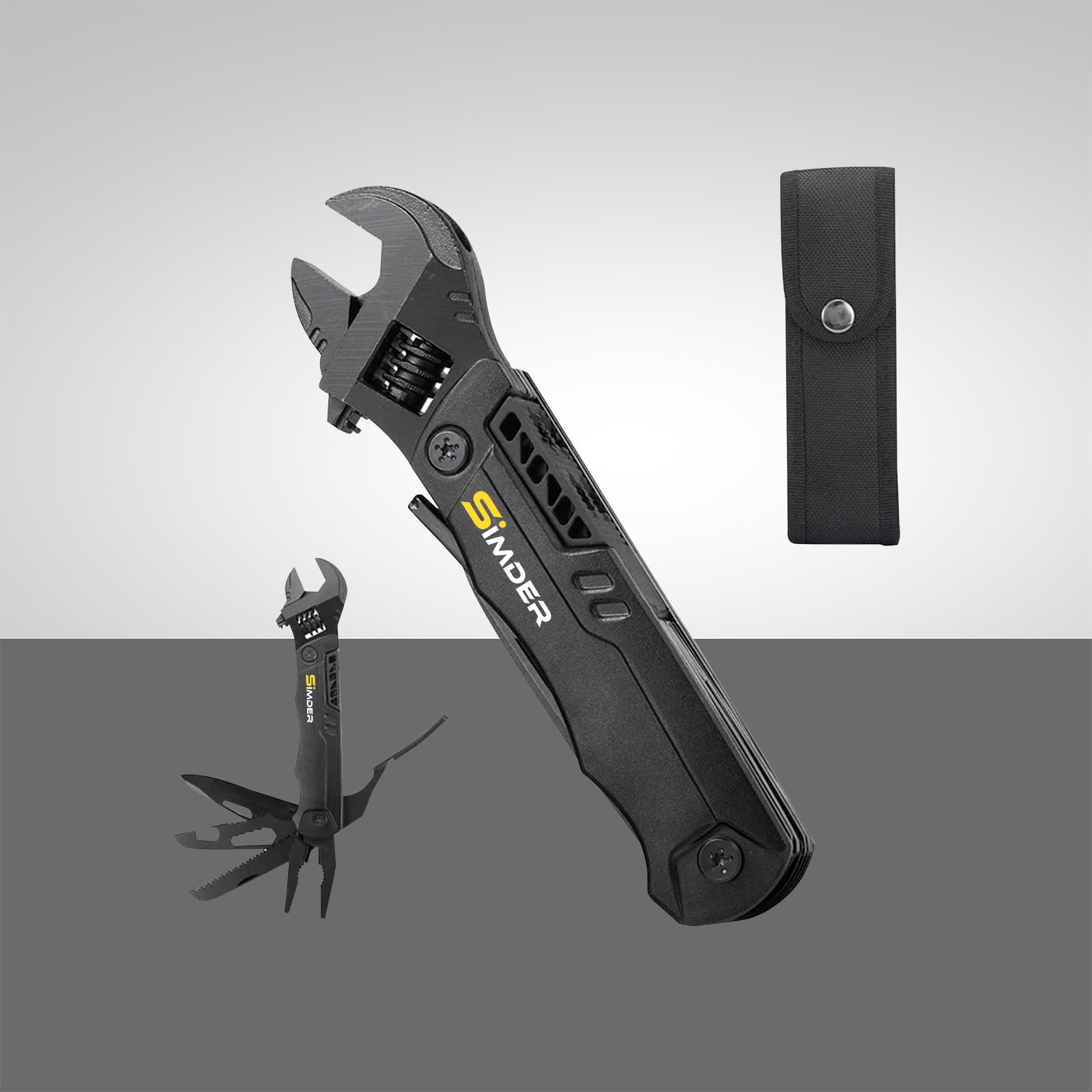 SSIMDER M2 19-in-1 Multitool - Adjustable Wrench Pliers with Screwdrivers, Bottle Opener & More - Perfect for Camping, Hiking, Emergency Kits & DIY Home Repairs