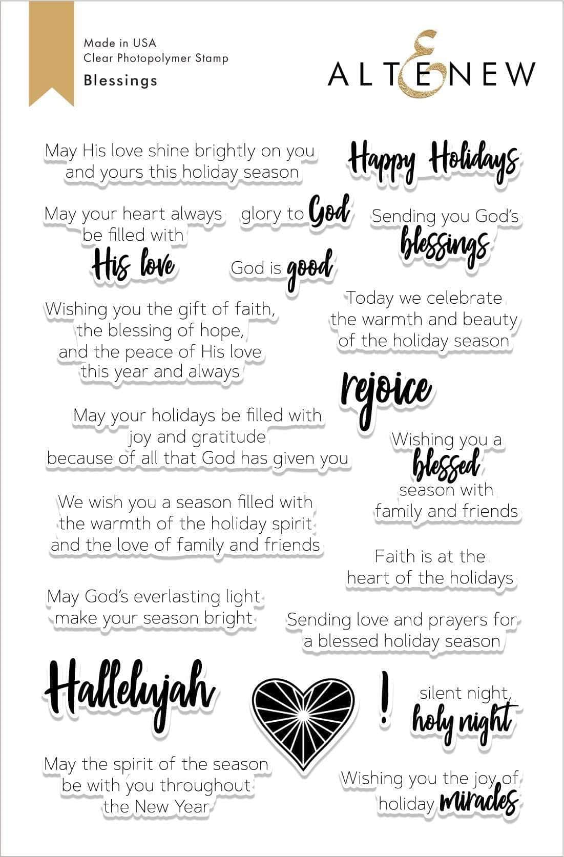Blessings Stamp Set for Scrapbooking, Card Making & DIY Crafts - Perfect for Greeting Cards, Invitations & Handmade Gifts