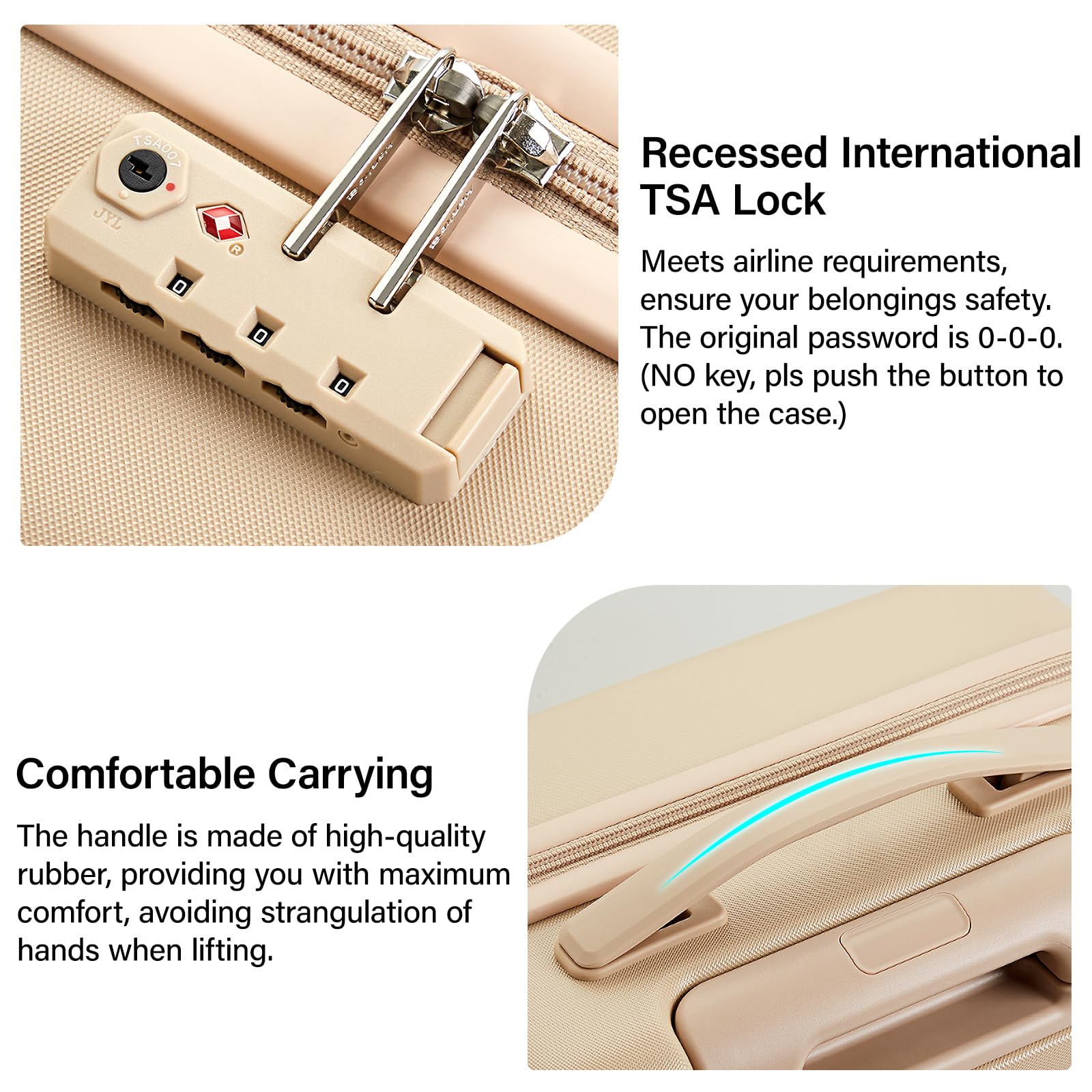 Hanke 2-Piece Hard Shell Luggage Set with Spinner Wheels - 20 & 26 Inch TSA Approved Checked Suitcases (Cuba Sand) | Perfect for International Travel, Business Trips & Family Vacations