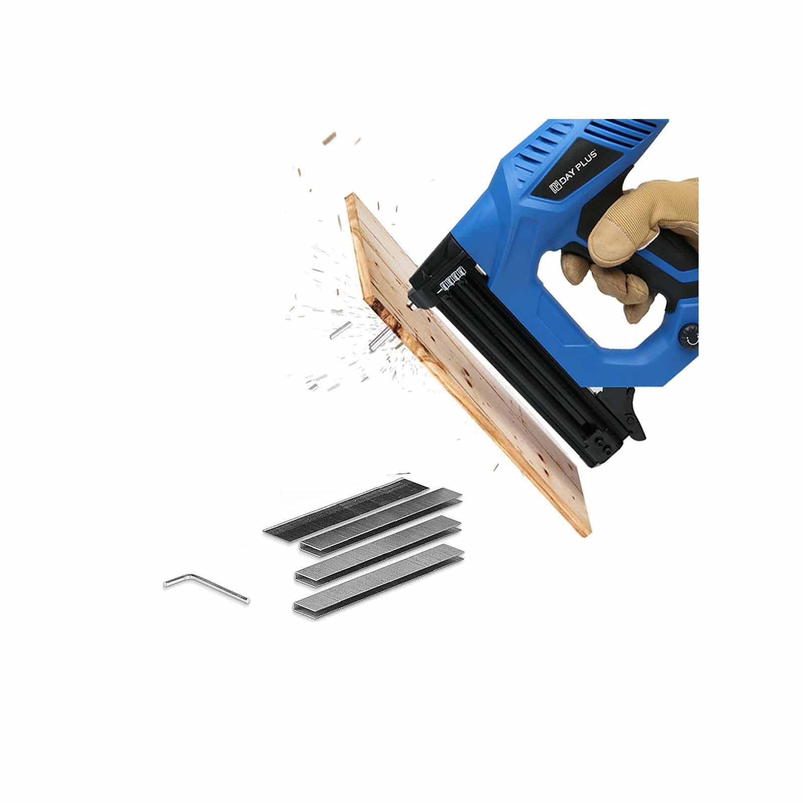 220V 1080W Electric Staple Brad Nailer & Staple Gun 2-in-1 - Corded Heavy Duty Woodworking Tool for Upholstery, Carpentry, and DIY Projects | Portable Hand Operated Nailing Stapler for Furniture, Cabinets, and Home Renovation