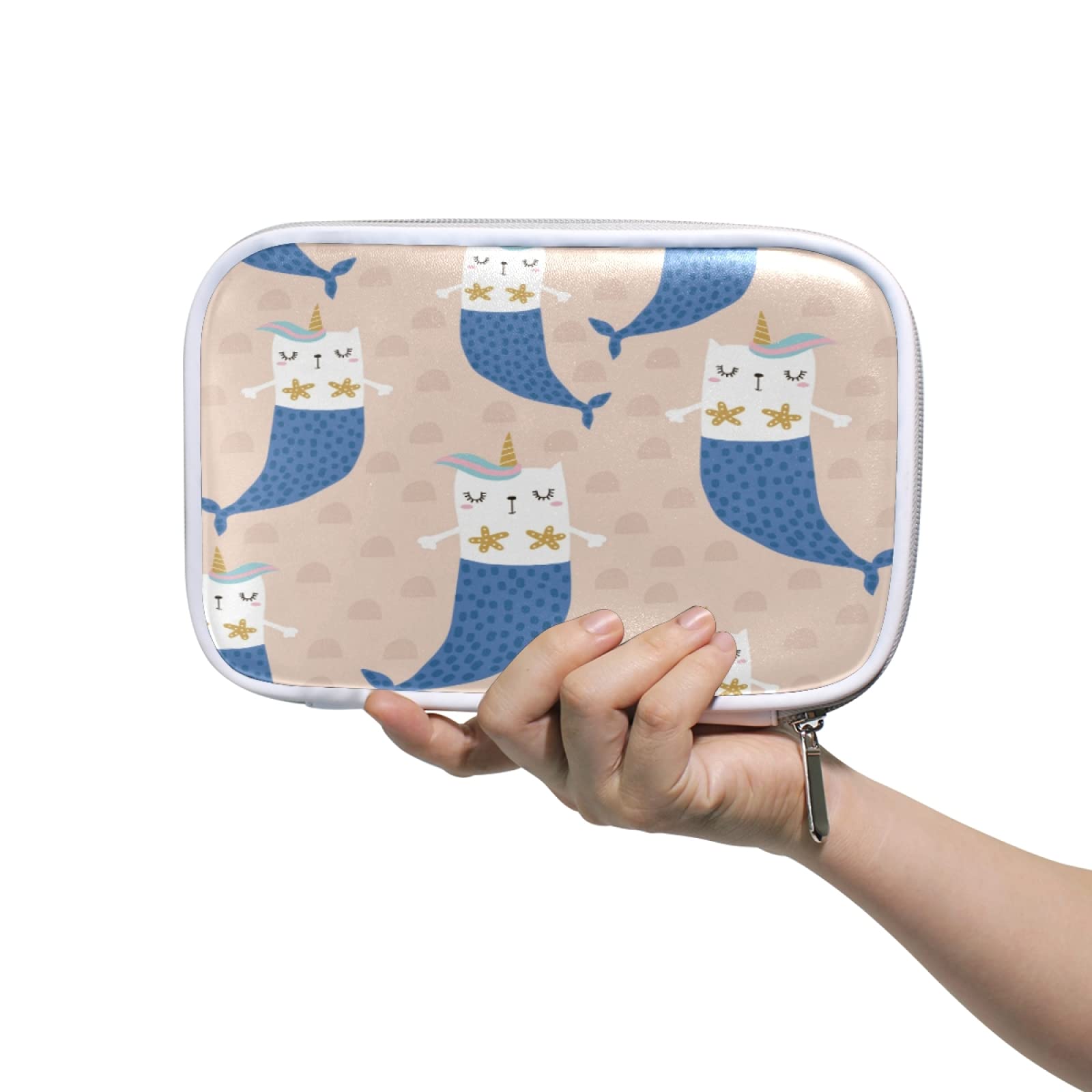 Ocean Sea Octopus Tail Ripple Pencil Case - Waterproof Zippered Stationery Organizer for School, Office & Travel - Cute Makeup Cosmetic Bag for Women, Girls & Teens (Perfect for Backpack, Purse or Gift)