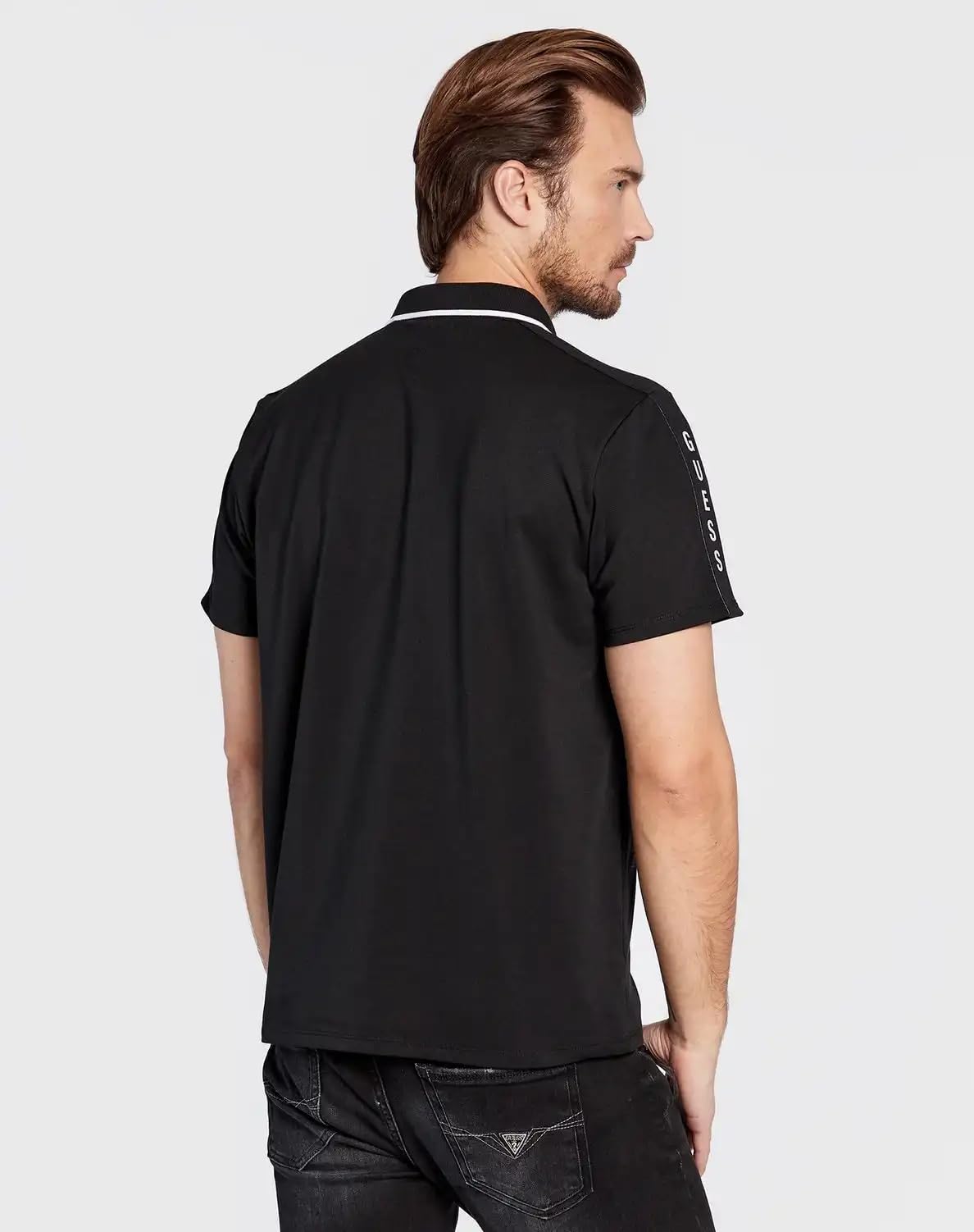 GUESS Men's Short Sleeve Polo Shirt - Classic Fit, Moisture-Wicking, Breathable Cotton for Casual & Business Wear - Perfect for Office, Golf & Summer Outings