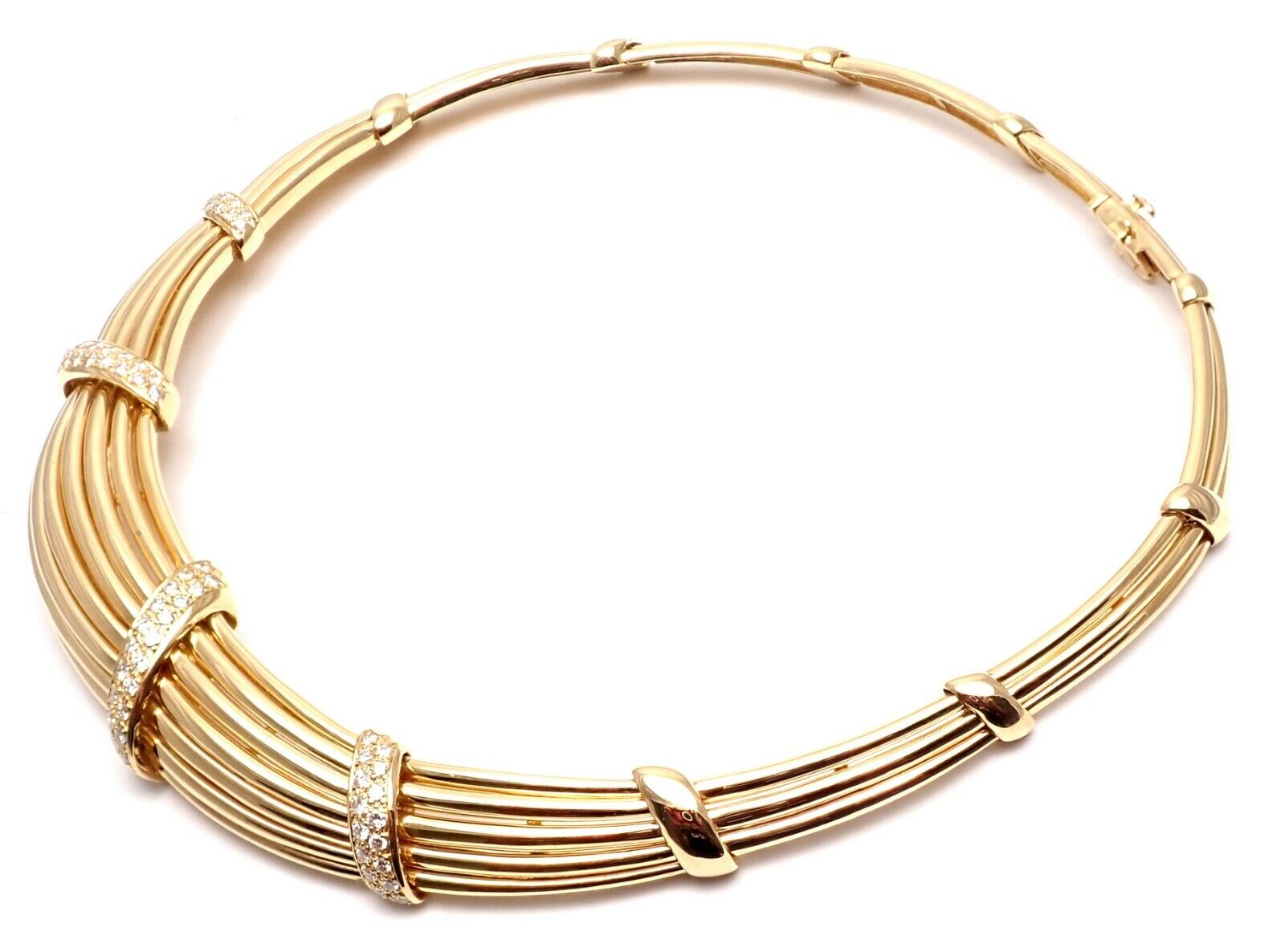 Authentic Van Cleef & Arpels 18K Yellow Gold Diamond Choker Necklace | Vintage Luxury Jewelry for Women | Perfect for Weddings, Anniversaries & Special Occasions