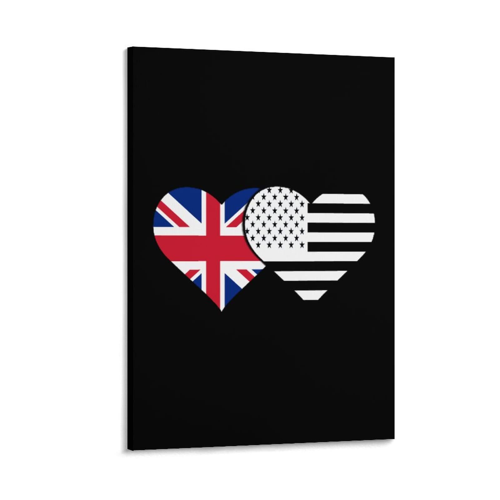 British & American Flag Printed Vertical Wall Art - Modern Hanging Painting for Home & Bedroom Decor | Perfect for Living Room, Office & Patriotic Gift