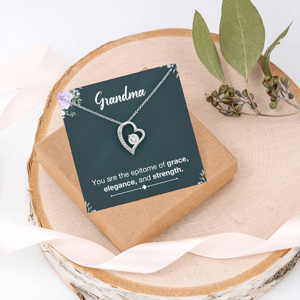 Beautiful Heart Necklace for Grandma - Thoughtful Gift from Grandkids - Perfect for Birthdays, Mother's Day & Family Celebrations