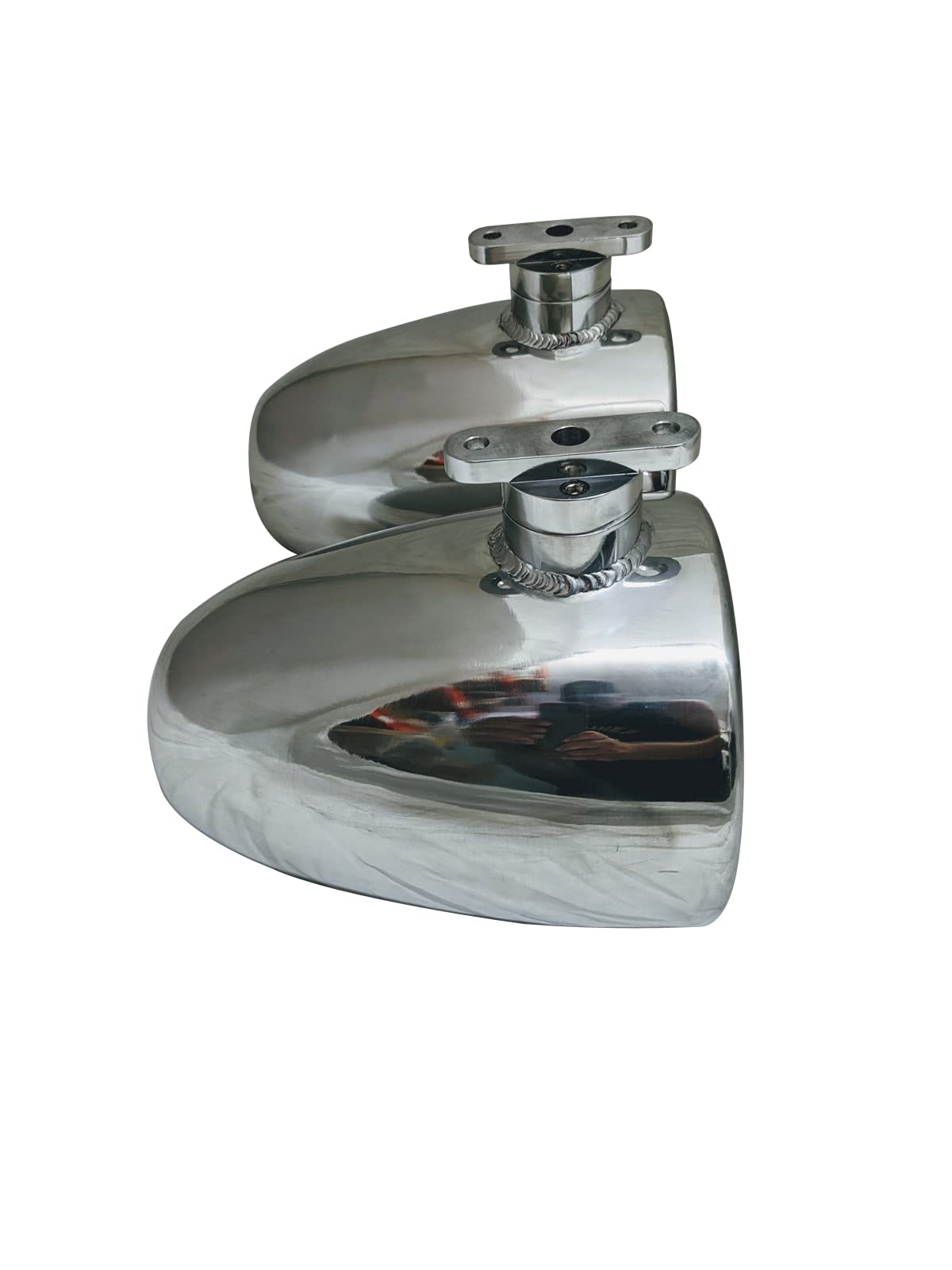 Krypt 6.5 Inch Wakeboard Tower Speakers for Malibu Illusion X Forward Arch Tower Boats - Waterproof Marine Audio System with Flat Surface Mount, Full Range Outdoor Stereo Sound (Polished Finish) - Perfect for Wakeboarding, Boat Parties & Watersports