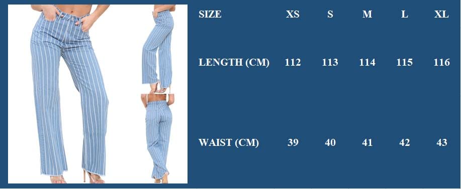 Fashion Star Women's High Waisted Striped Wide Leg Ankle Length Denim Jeans - Zara Style Mom Jeans - Blue Medium (UK 10) - Perfect for Casual Outings, Street Style & Everyday Wear