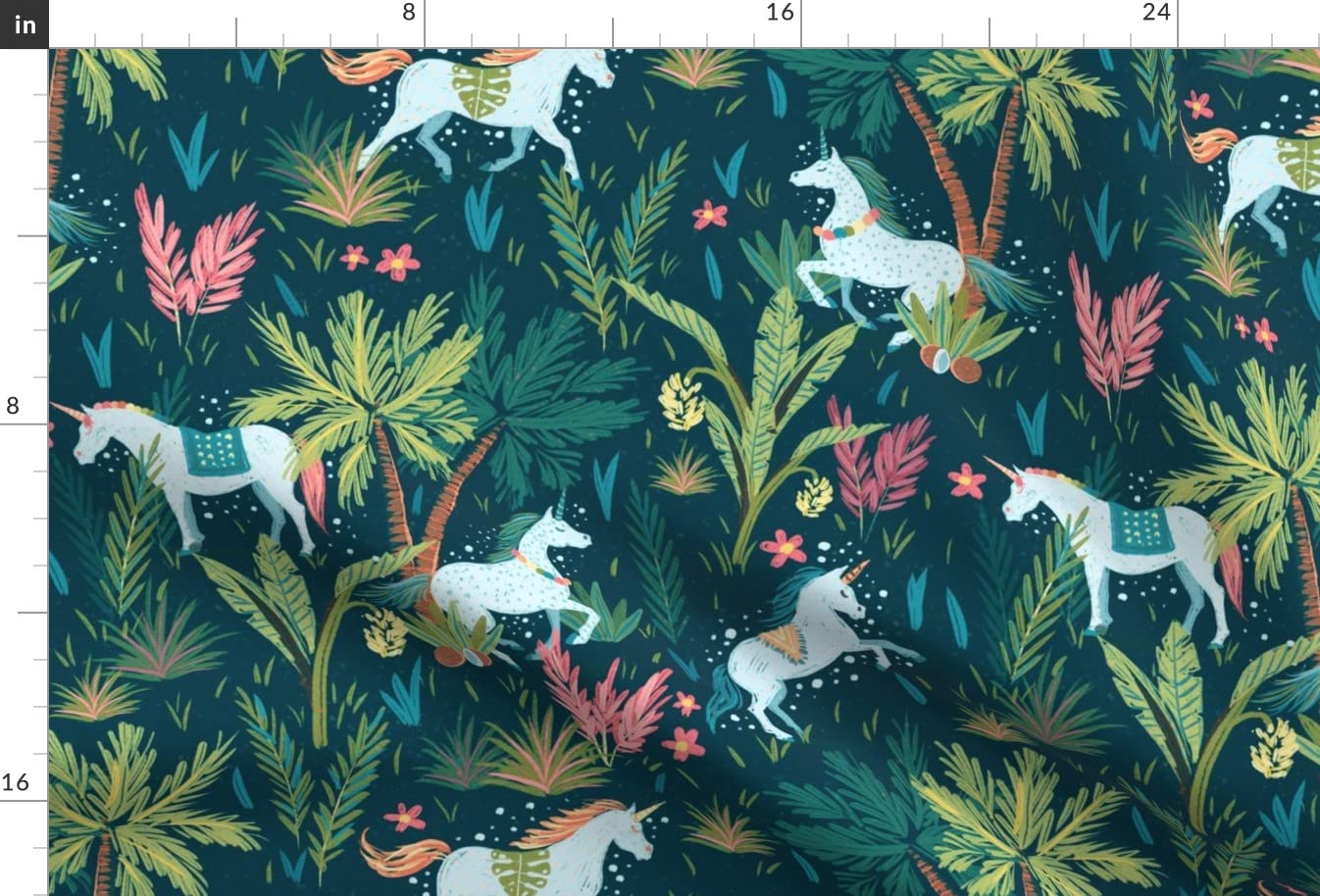 Unicorn Mystical Storybook Printed Minky Fabric - Fat Quarter for Sewing Baby Blankets, Quilt Backing & Plush Toys | Soft & Durable Fabric for DIY Crafts, Nursery Decor & Gift Making