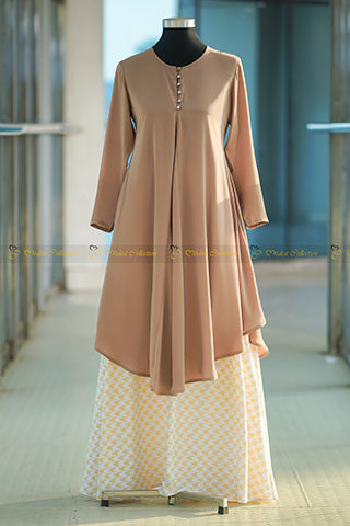 Stylish Flared Maternity Kurti in Ivory - Perfect Summer Pregnancy Outfit for Casual Wear & Special Occasions
