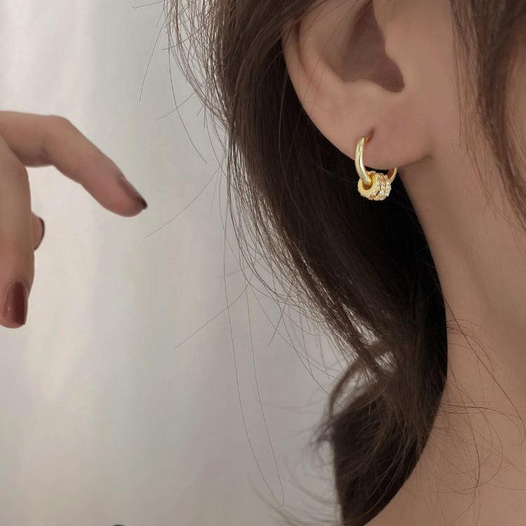 Multi-Way Geometric Small Ring Huggie Hoop Earrings for Women | HE3882 | Minimalist Stackable Earrings for Everyday Wear, Work & Date Night