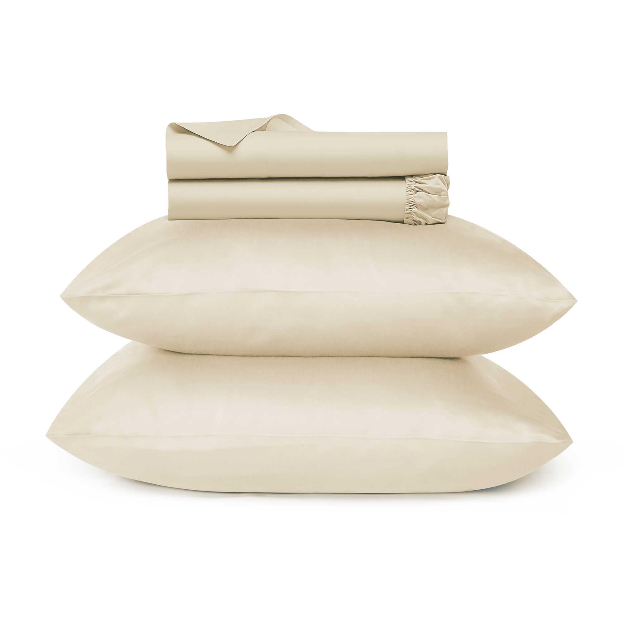 Premium 700 Thread Count Egyptian Cotton Twin Sheet Set - 4Pc Luxury Bed Sheets with Sateen Weave & 14