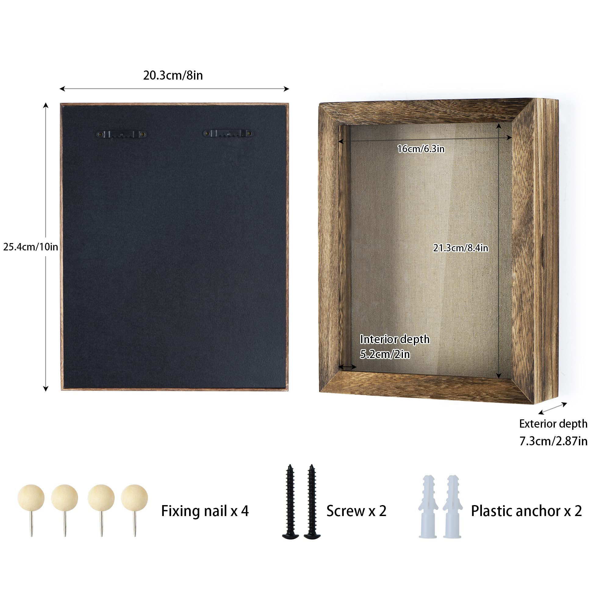 Love-KANKEI 8x10 Shadow Box Frame - Carbonized Black Display Case for Medals, Awards, Photos & Memorabilia | Perfect for Home Decor, Office Display & Memory Keepsake Gifts