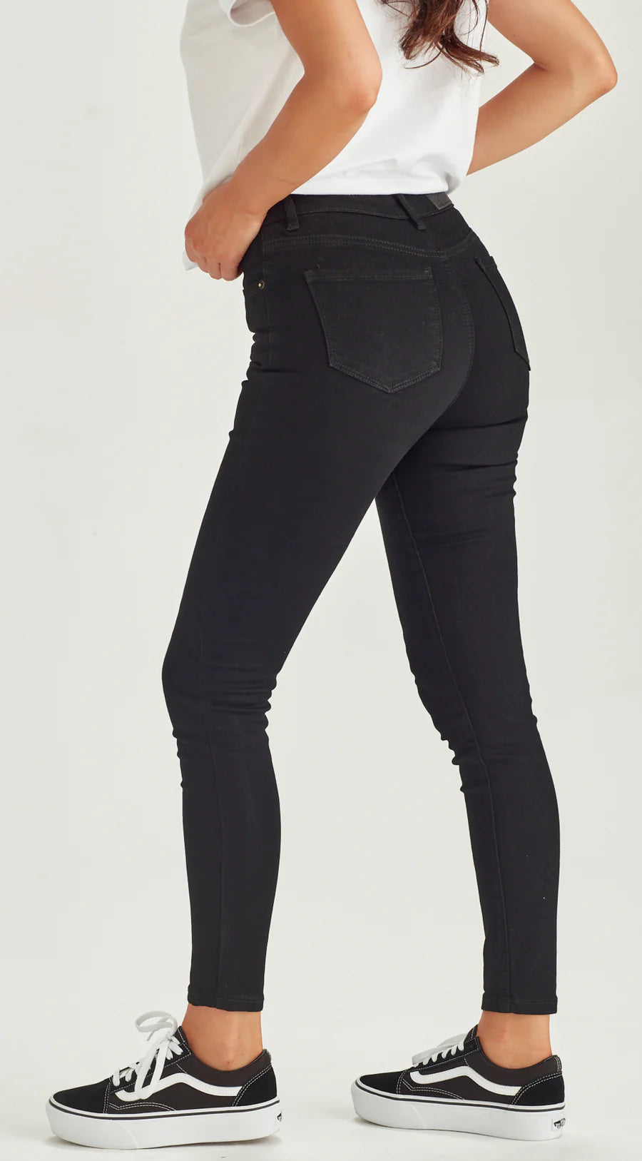Slip Ankle Grazer Jeans in Black - Stylish Slim Fit Cropped Denim Pants for Women | Perfect for Casual Outfits, Workwear & Everyday Comfort