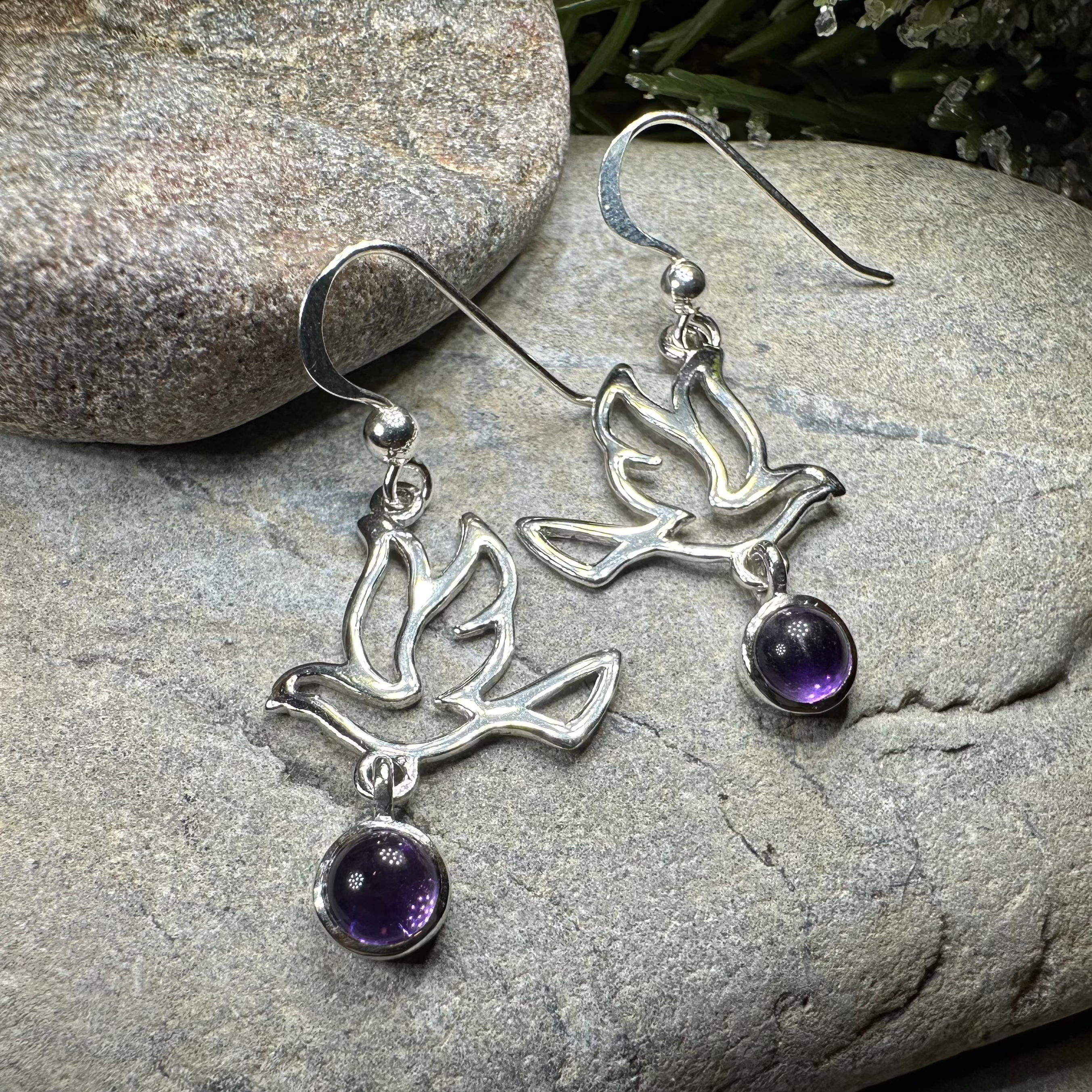Forever Dove Earrings for Women - Sterling Silver Dangle Earrings with Cubic Zirconia - Elegant Jewelry Gift for Christmas, Wedding & Everyday Wear