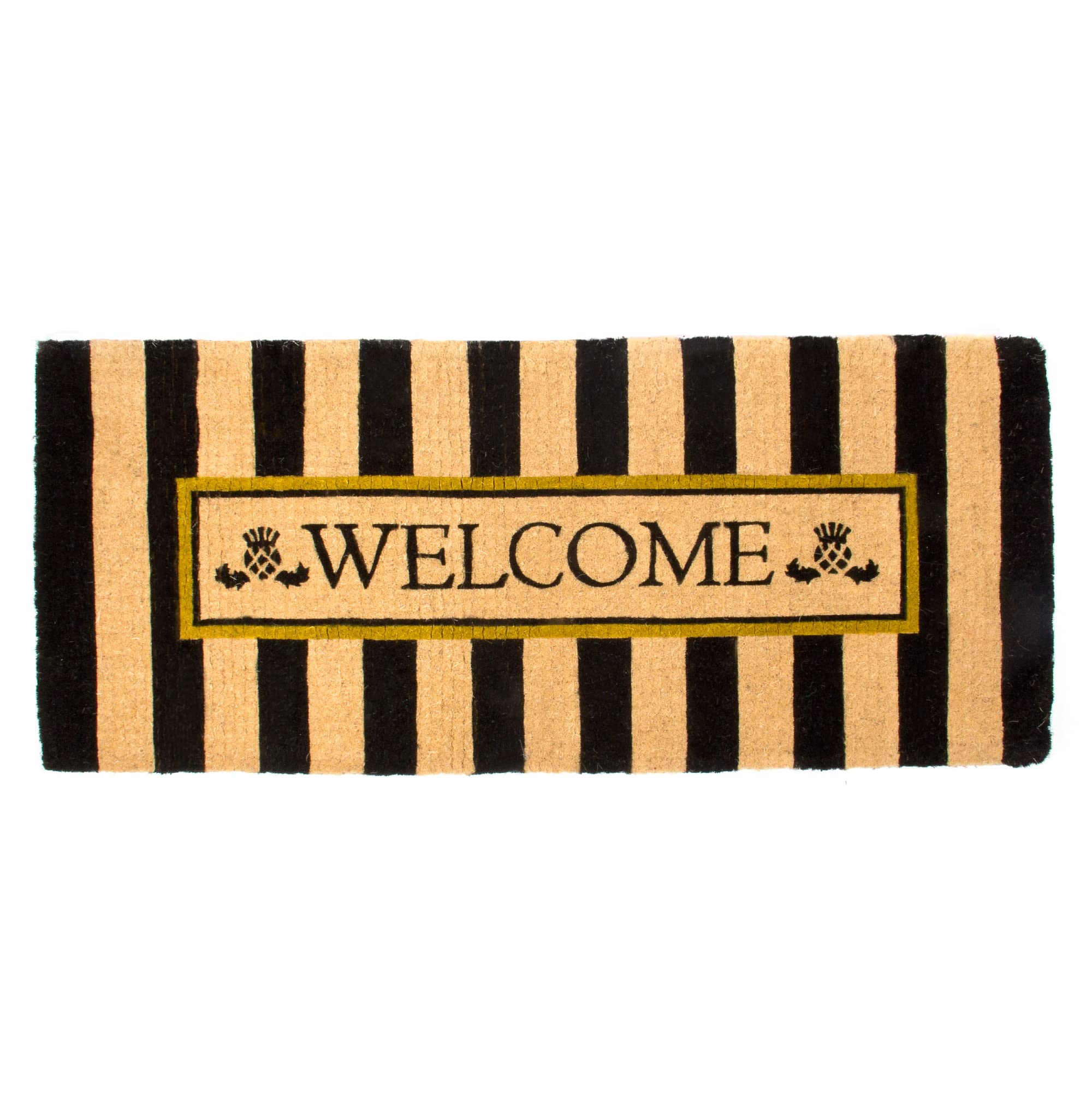 MacKenzie-Childs Double-Door Welcome Mat with Awning Stripe - Non-Slip Outdoor Front Door Mat for Home Entryway, Porch & Patio Decor