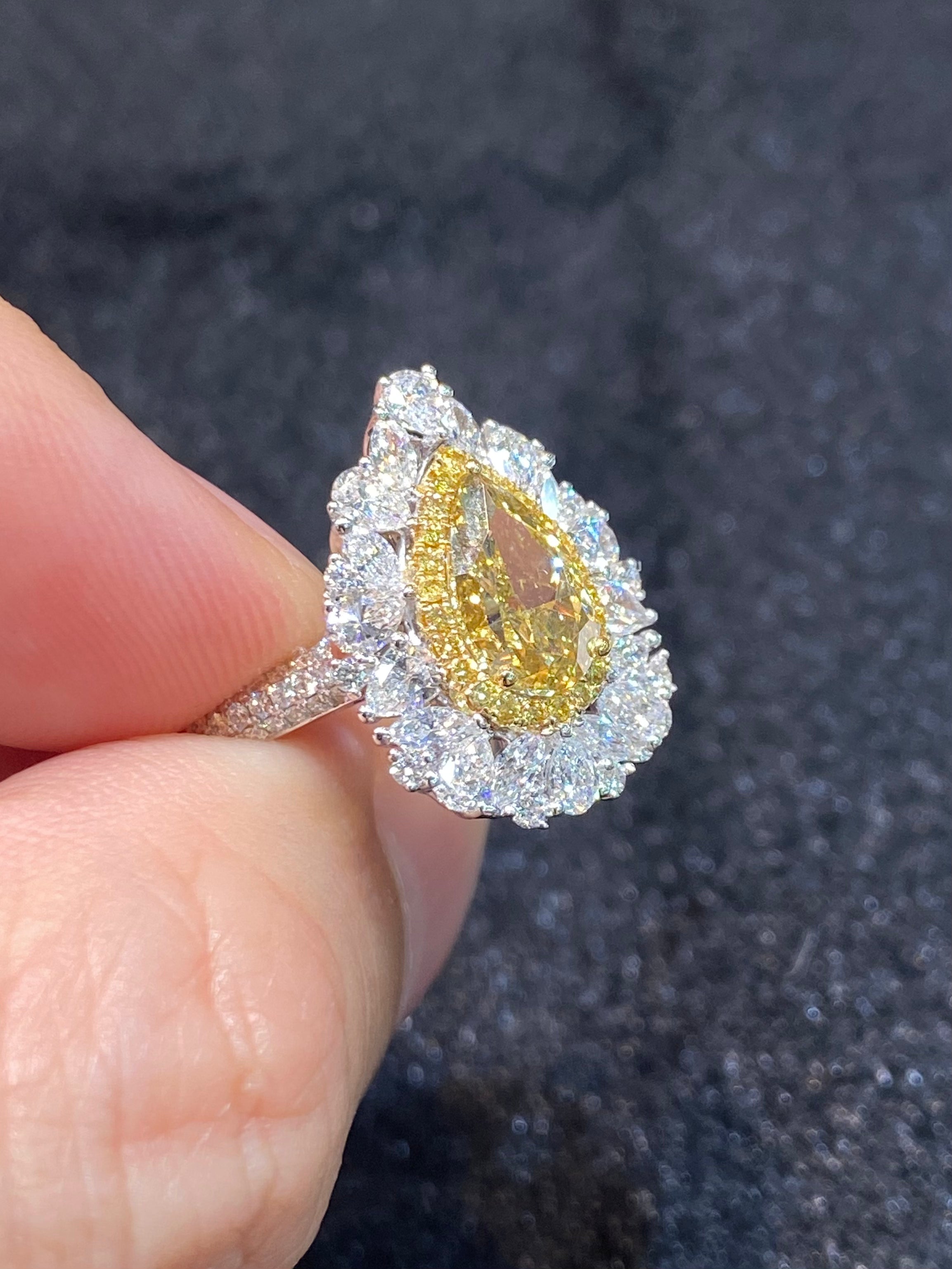 1.50ct Natural Yellow Diamond Ring for Women - Elegant Solitaire Engagement & Wedding Jewelry Gift