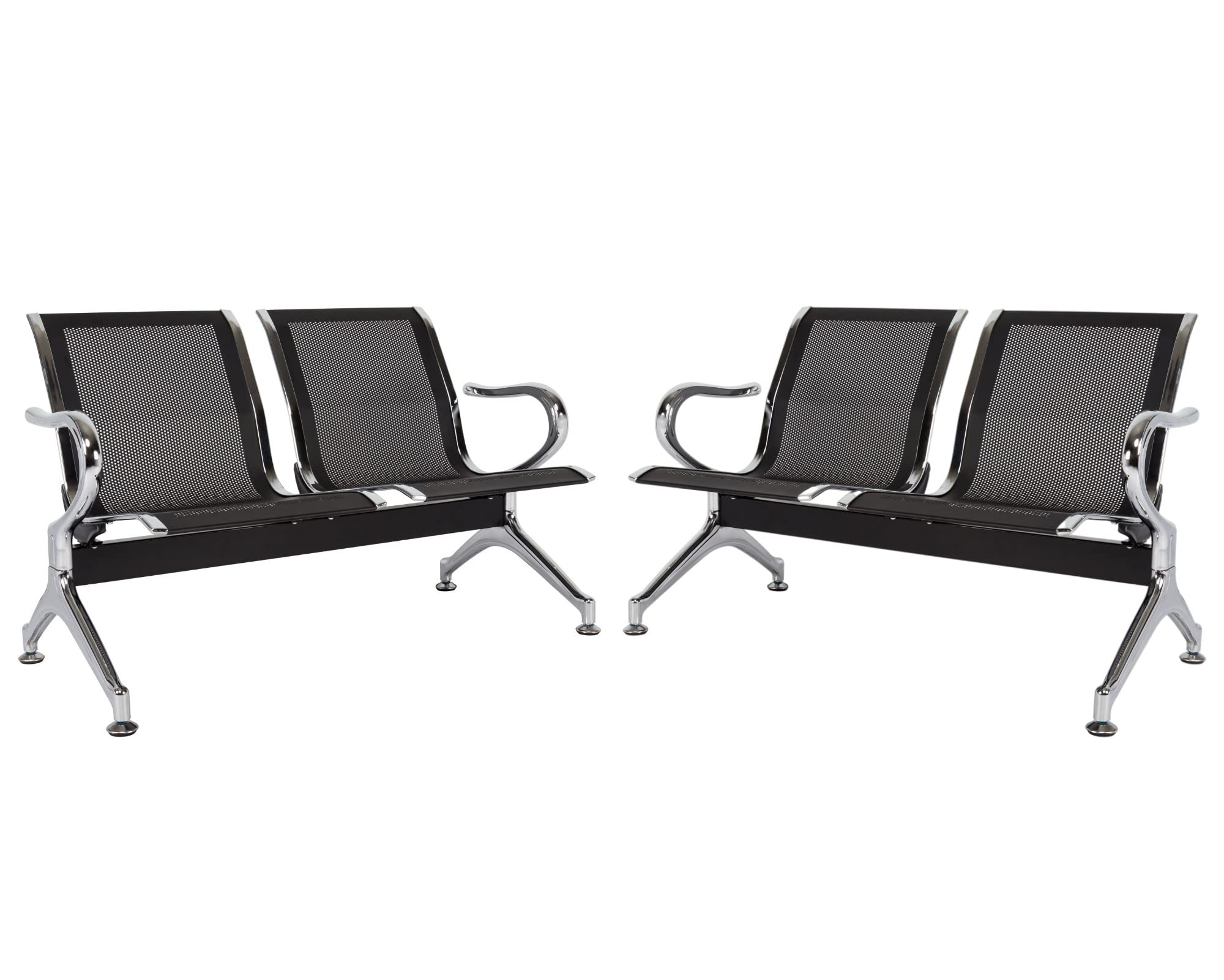 Kinfant Waiting Room Chairs - Comfortable Reception Guest Bench for Airport, Hospital, Bank, Salon, Barber Shop - Durable & Stylish Seating Furniture (Black) | Perfect for Lobby, Waiting Area & Public Spaces